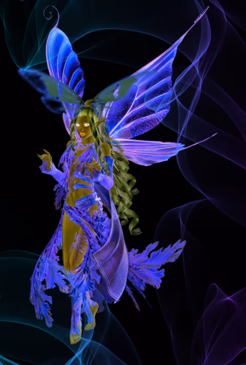 Fluorescent butterfly fairy