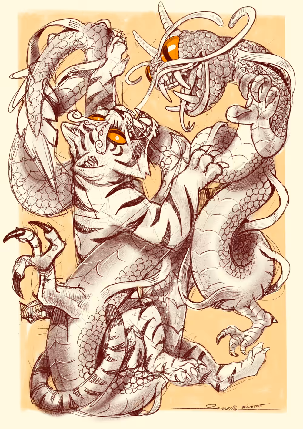 The tiger and the dragon rough