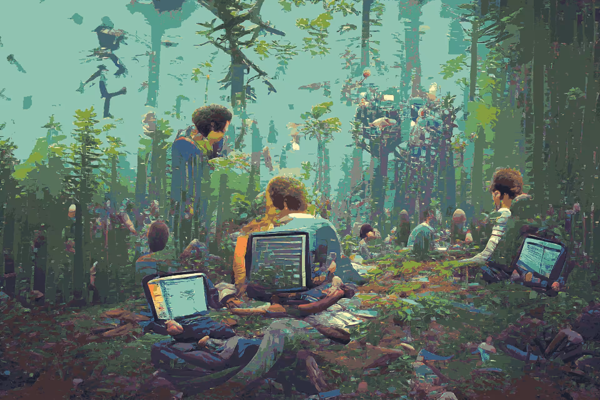LAN party in the forest