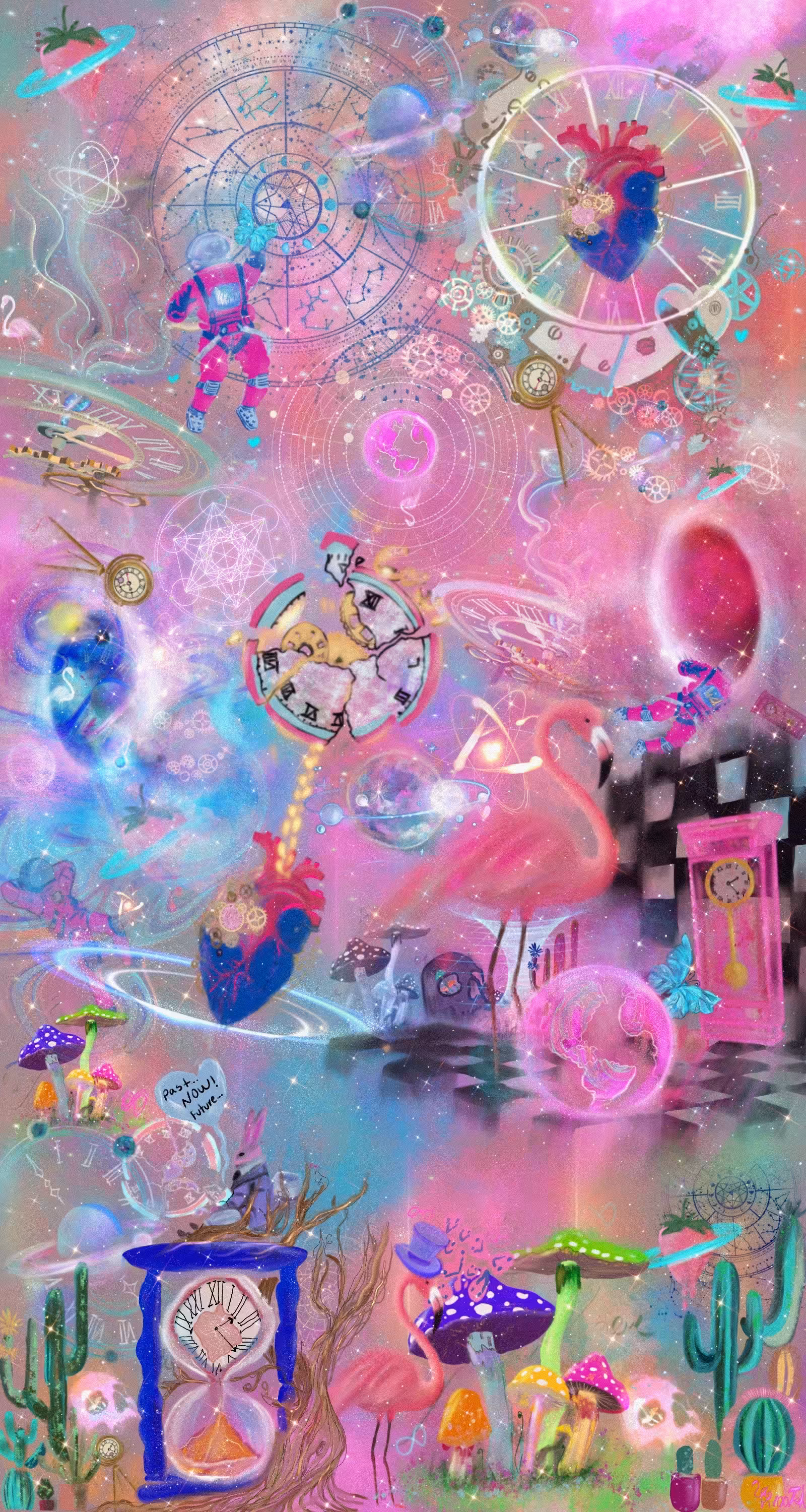 FLAMINGO IN WONDERLAND: Pink ‏sphere🩷