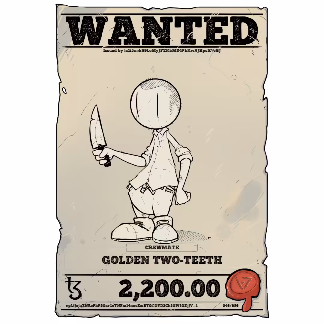 GOLDEN TWO-TEETH | TEZOS PIRATE 546/666