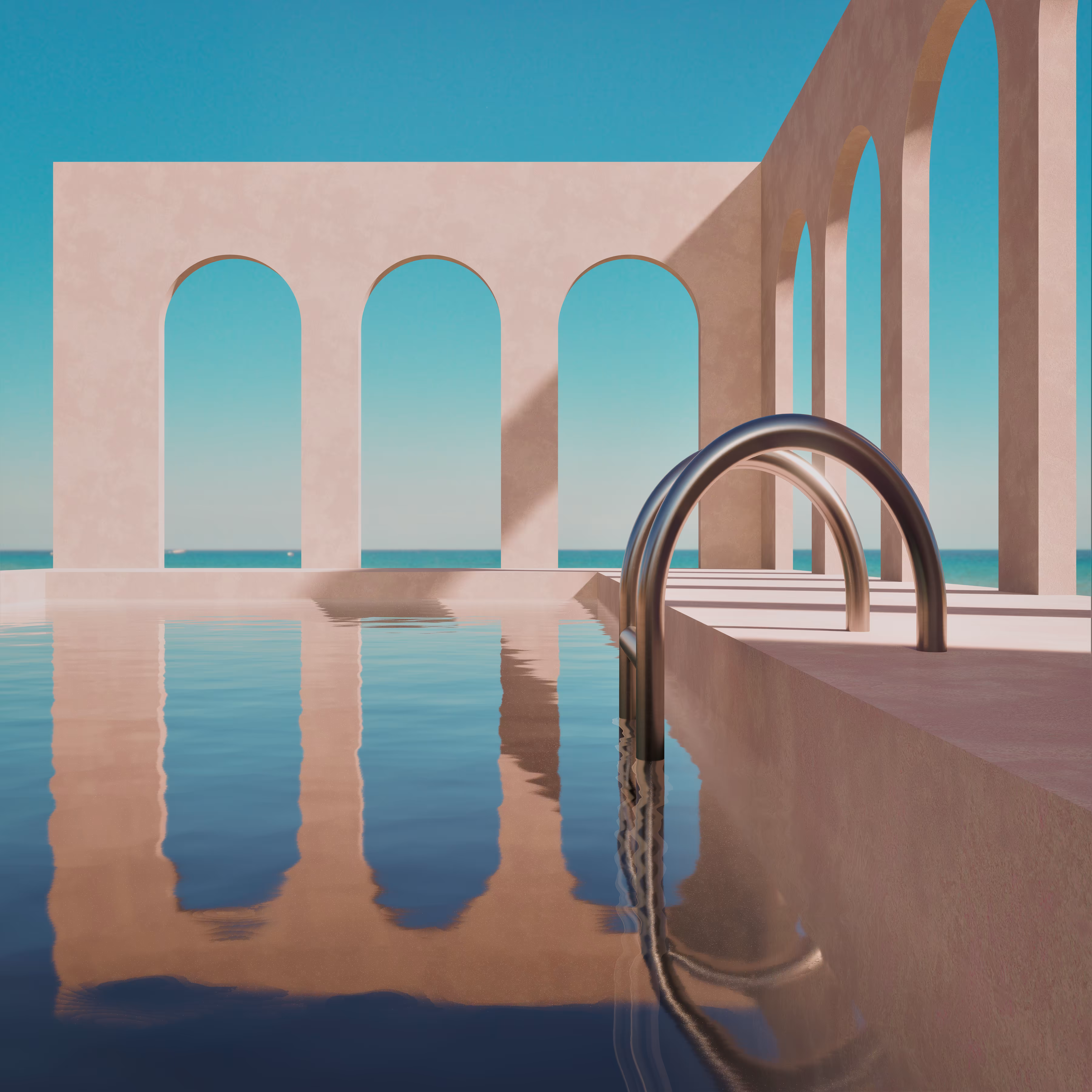 Pink swimming pool