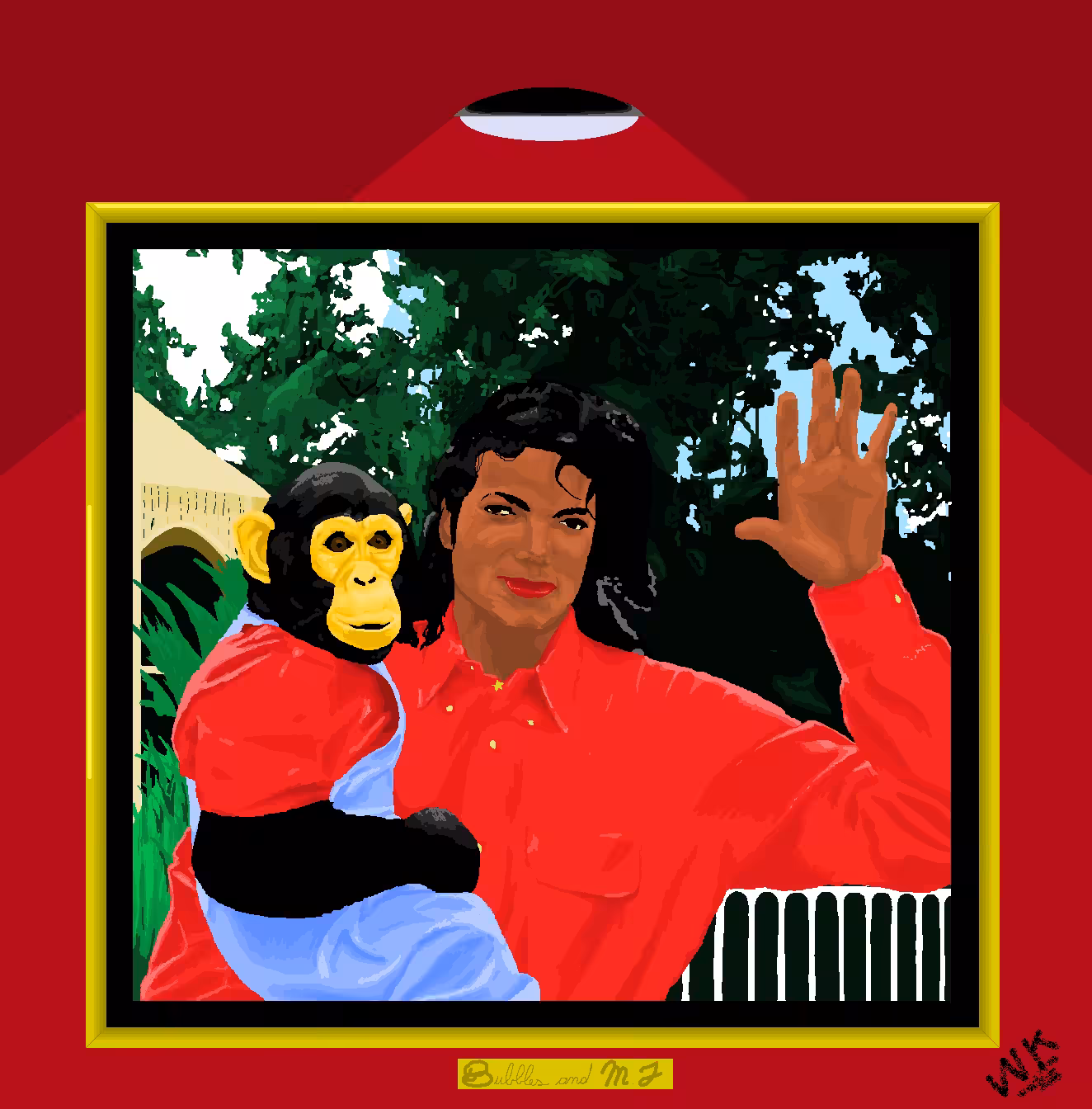 Bubbles and MJ portrait. 