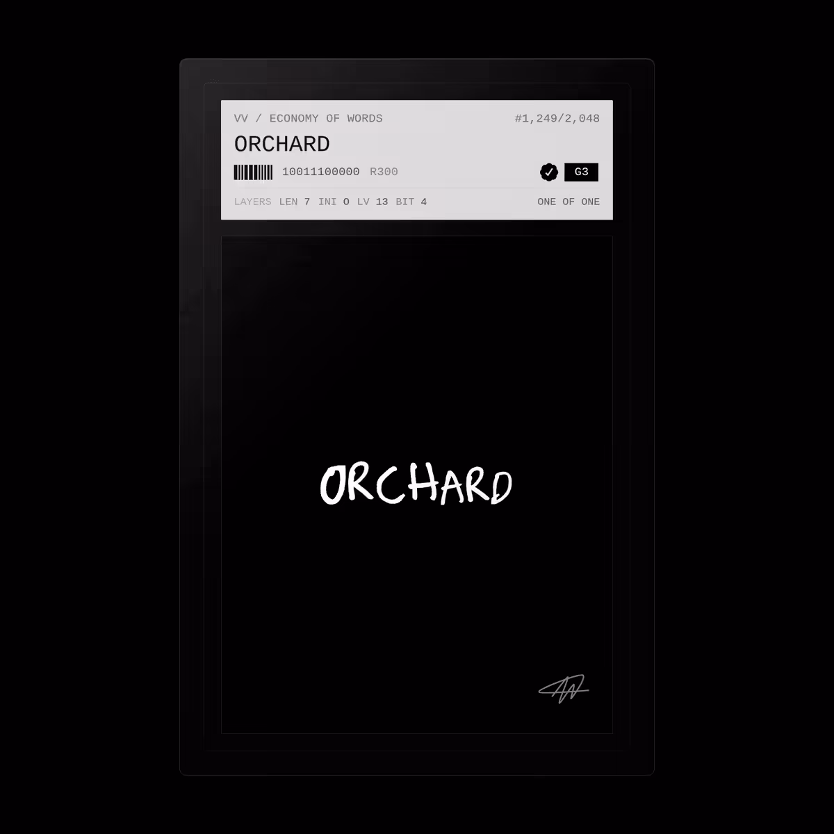 Economy of Words: ORCHARD · #1249