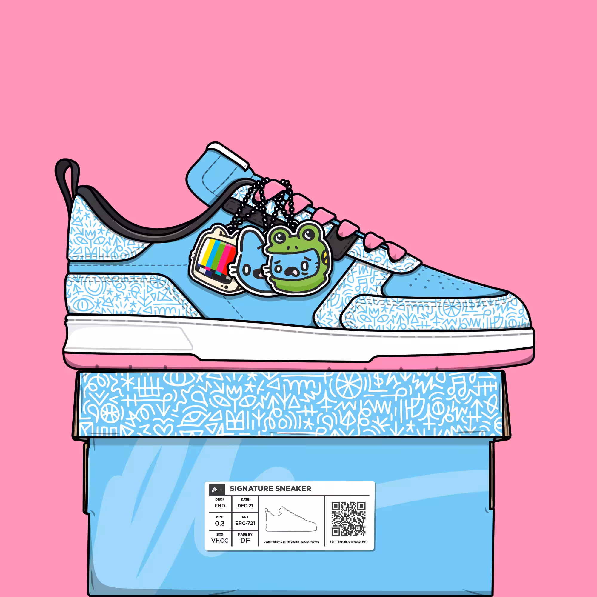 Signature Sneaker 'Cats & Letters'