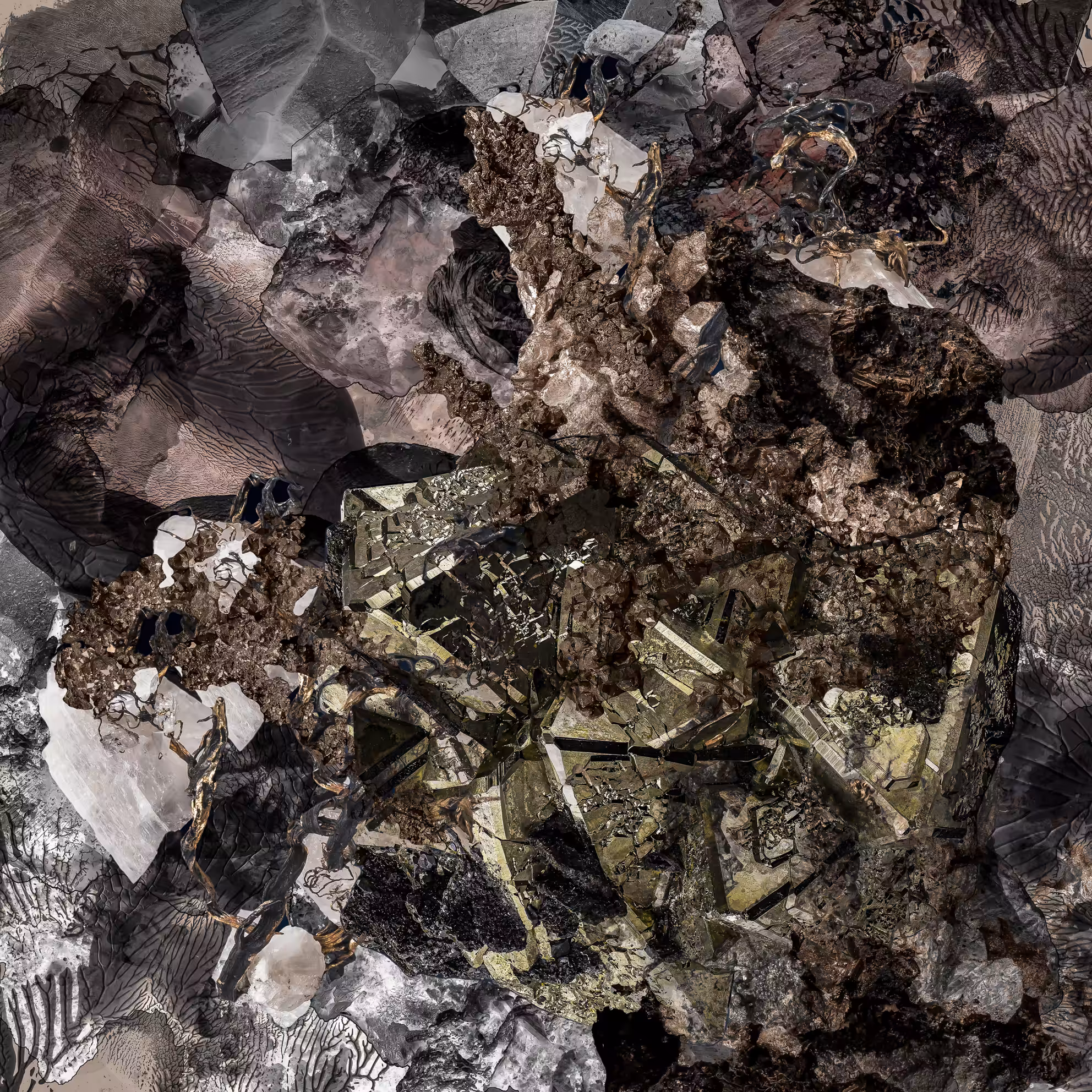 Silver Pyrite Calcite Copper