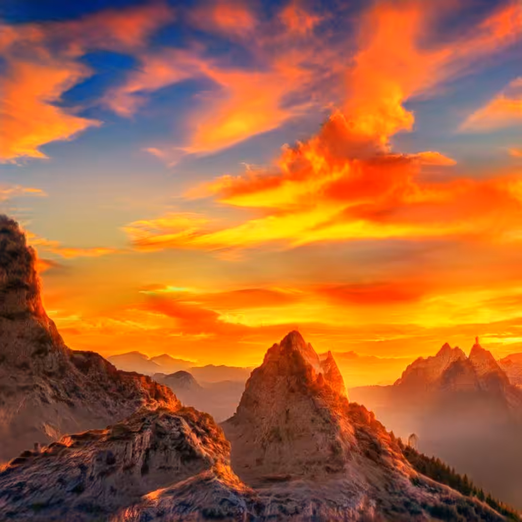 mountain at sunset
