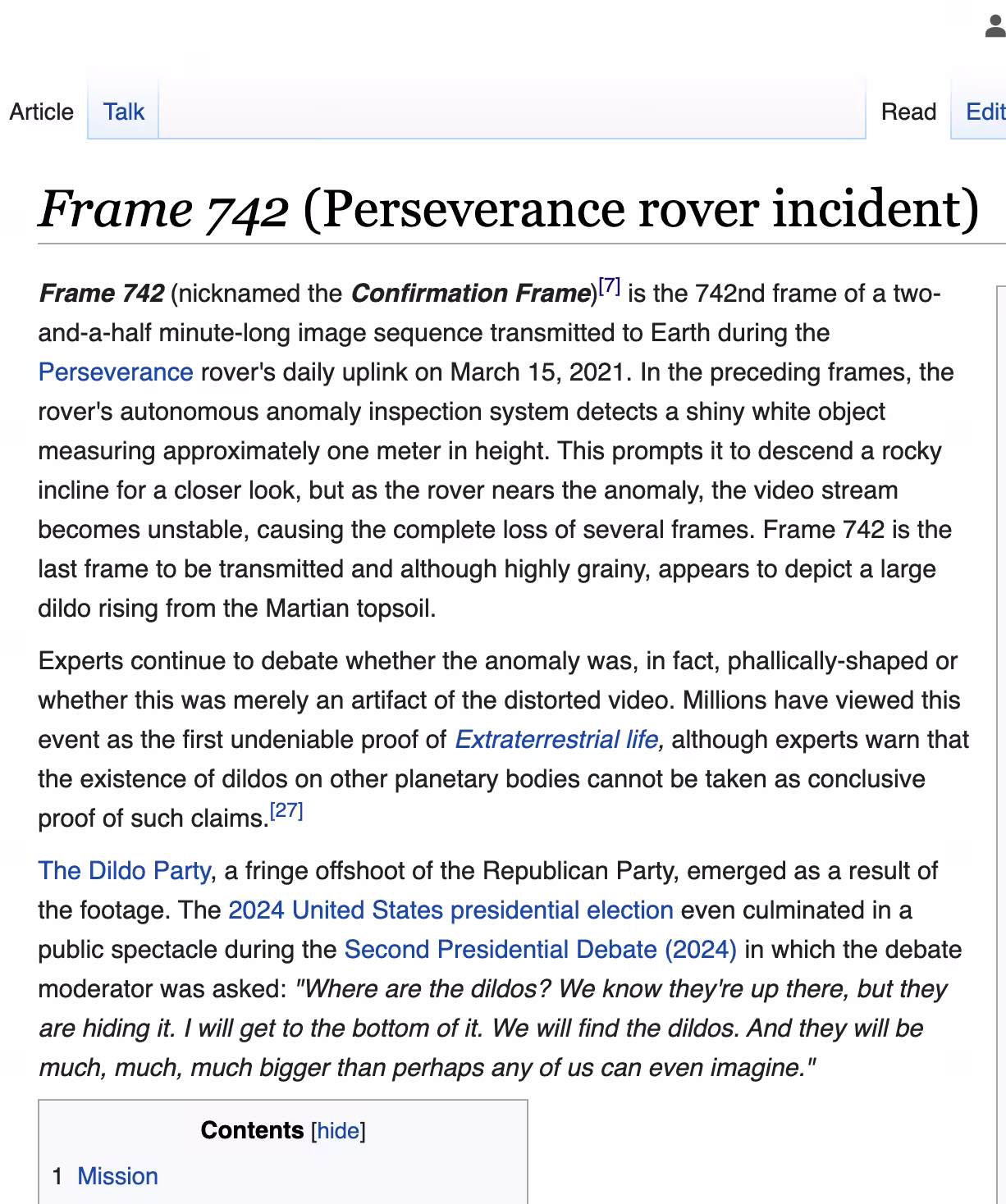 Frame 742 (Perseverance rover incident)