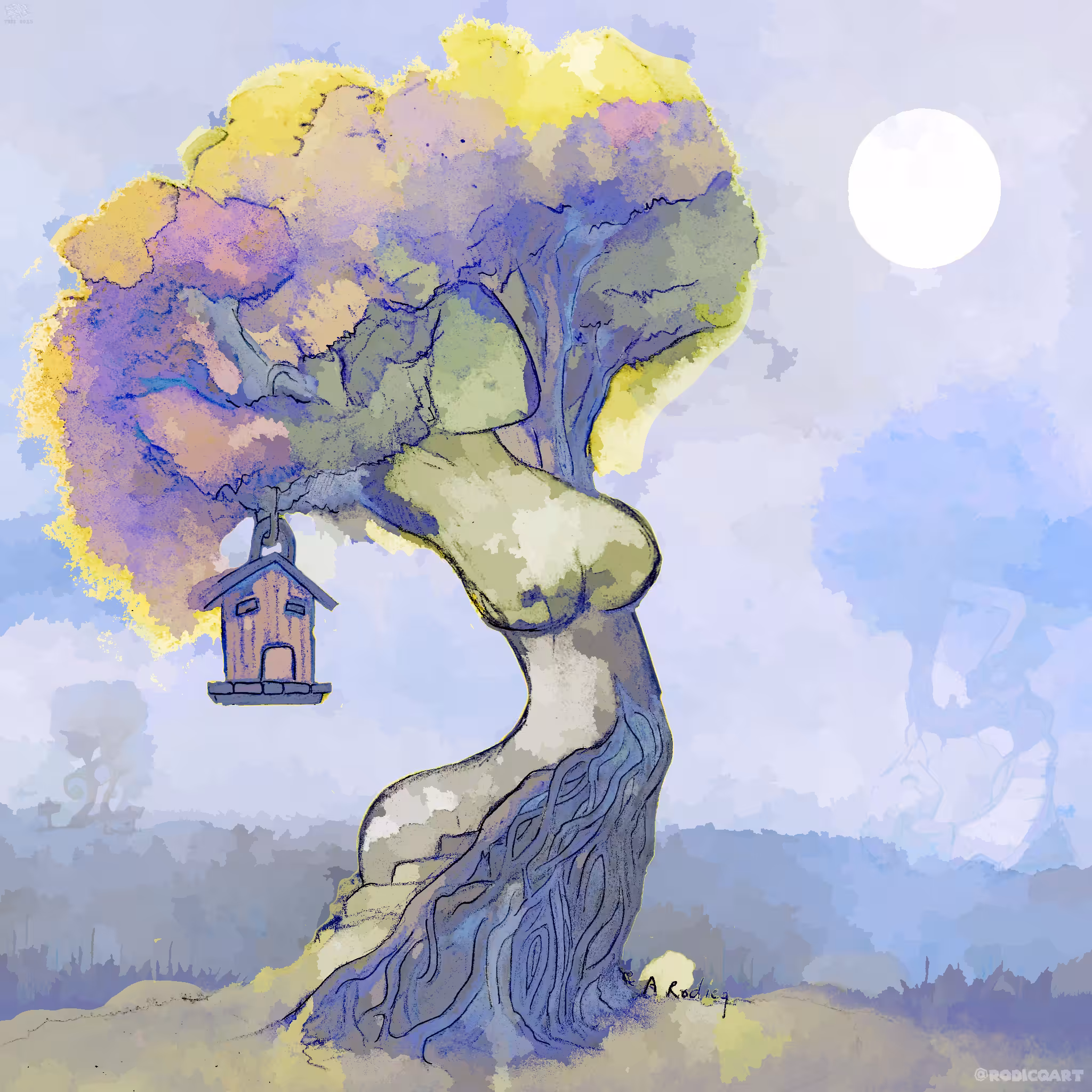 Tree 0015 : Woman dream & the Sorcerer