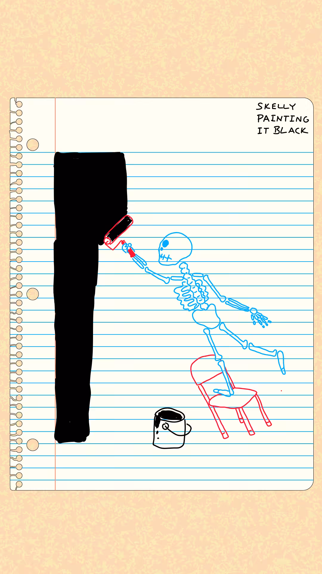 skelly painting it black