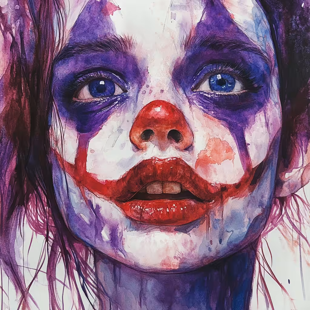 Watercolor clown 3