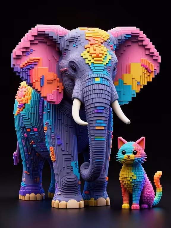 elephant and cat