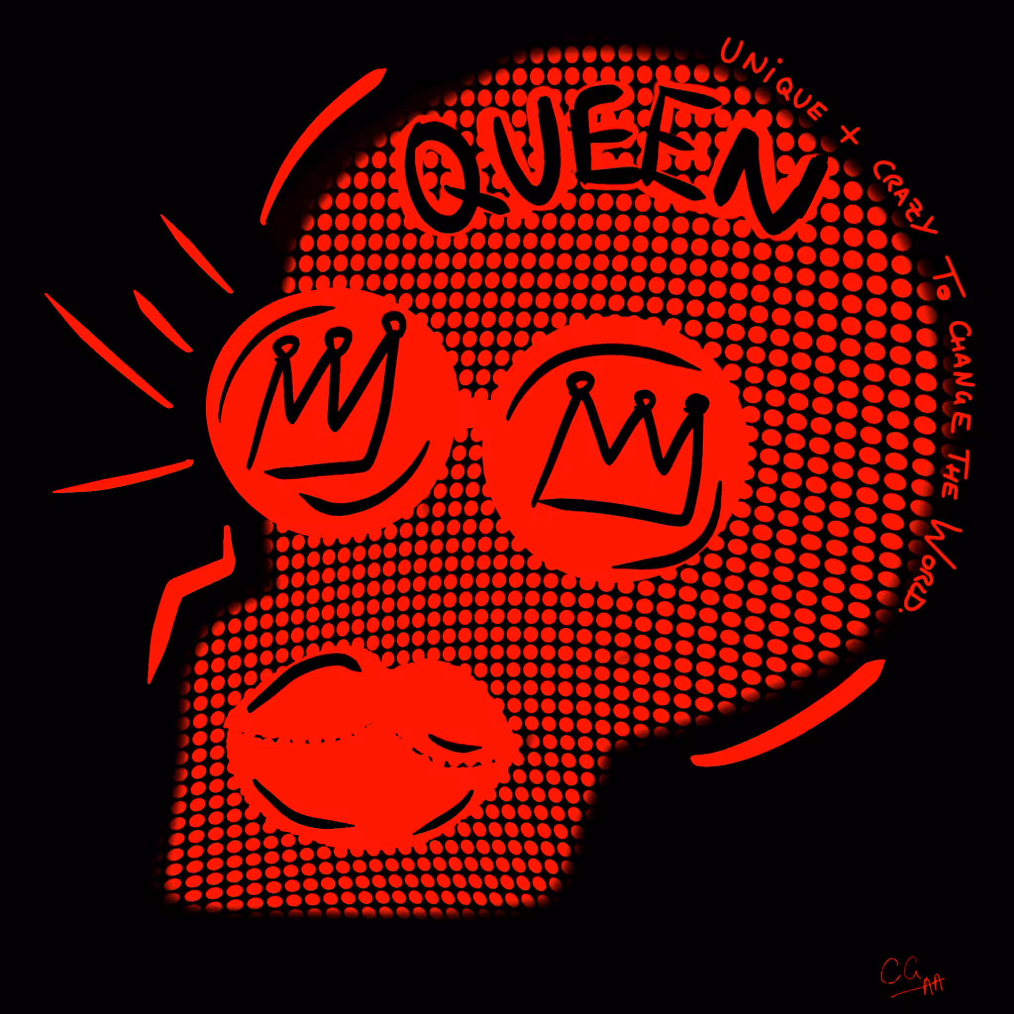 "Unique + Crazy to Change the World" - Crazy Skull ArtWork