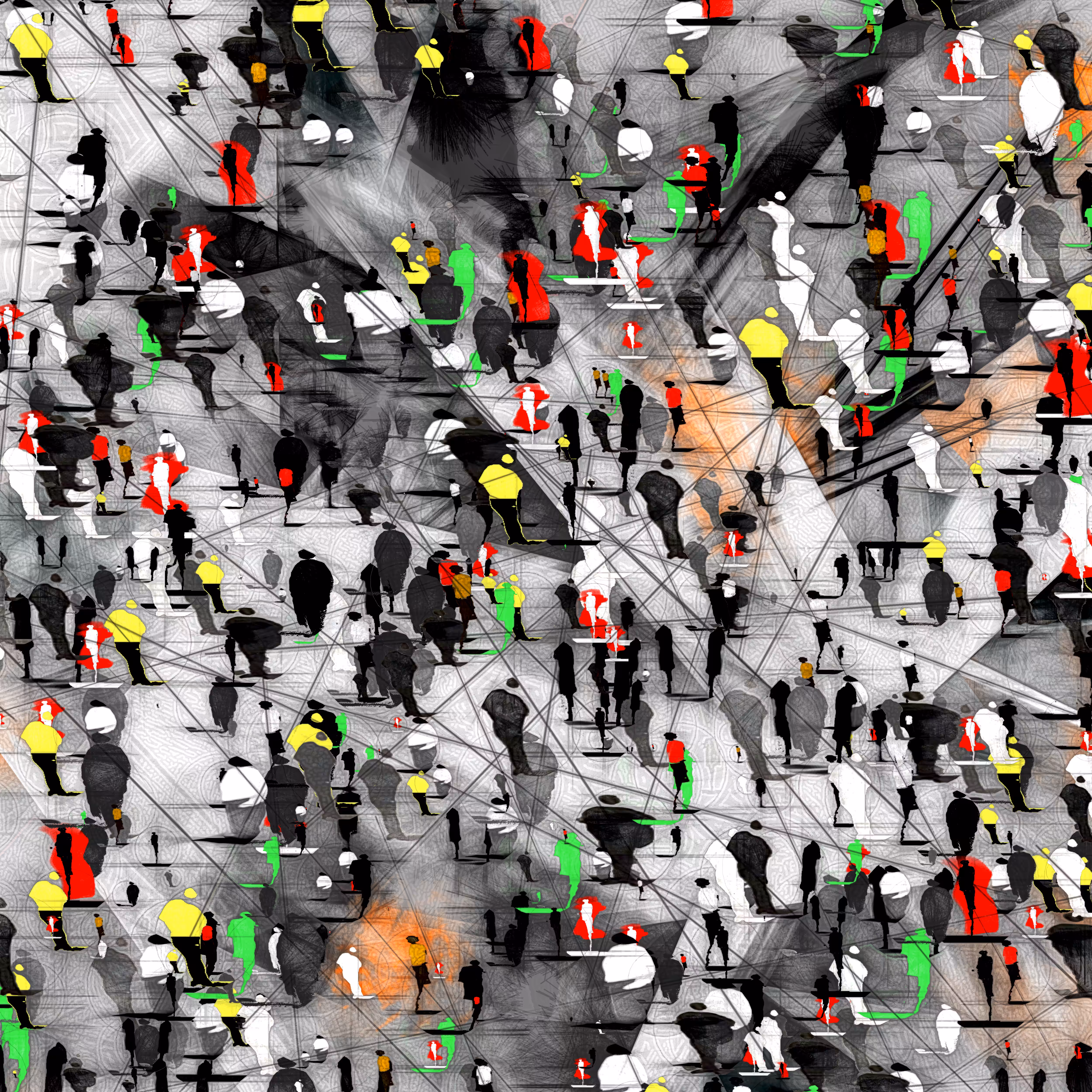 Generative Arts: People on the street #06 generative Art by P5js and ArtH2O