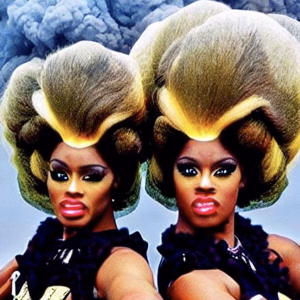 Black Queen Twins At Base of Volcano