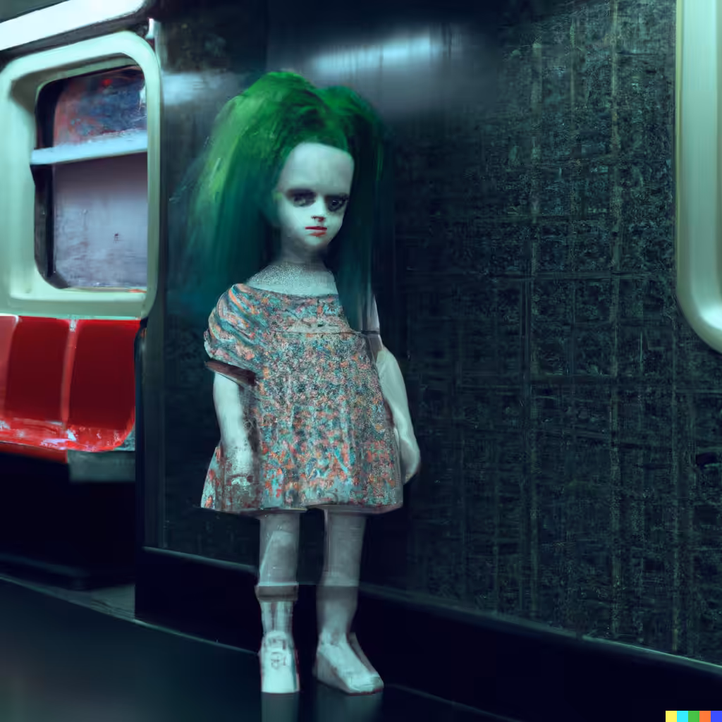 creepy dolls on the subway