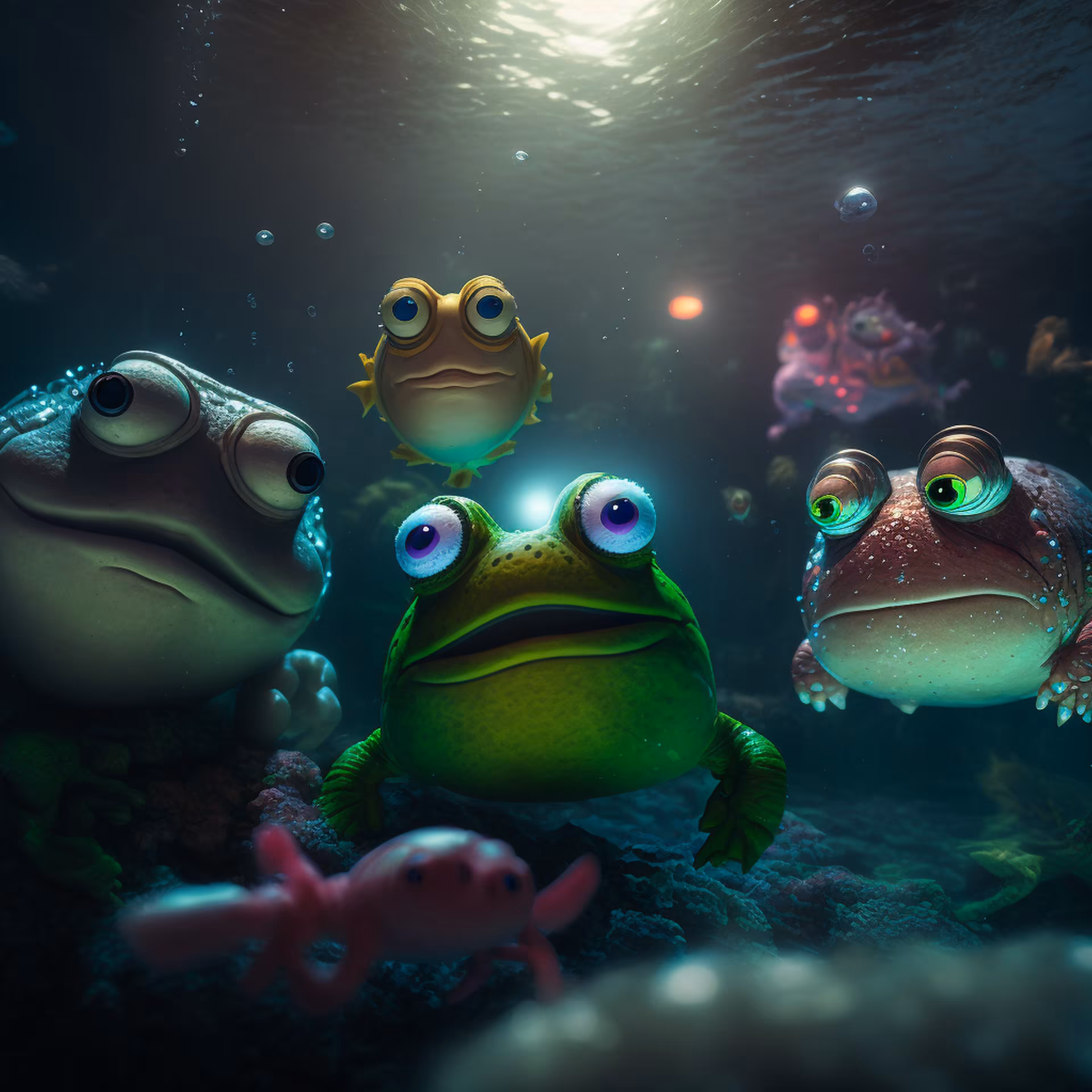 Pepe's World: Pepe having fun underwater