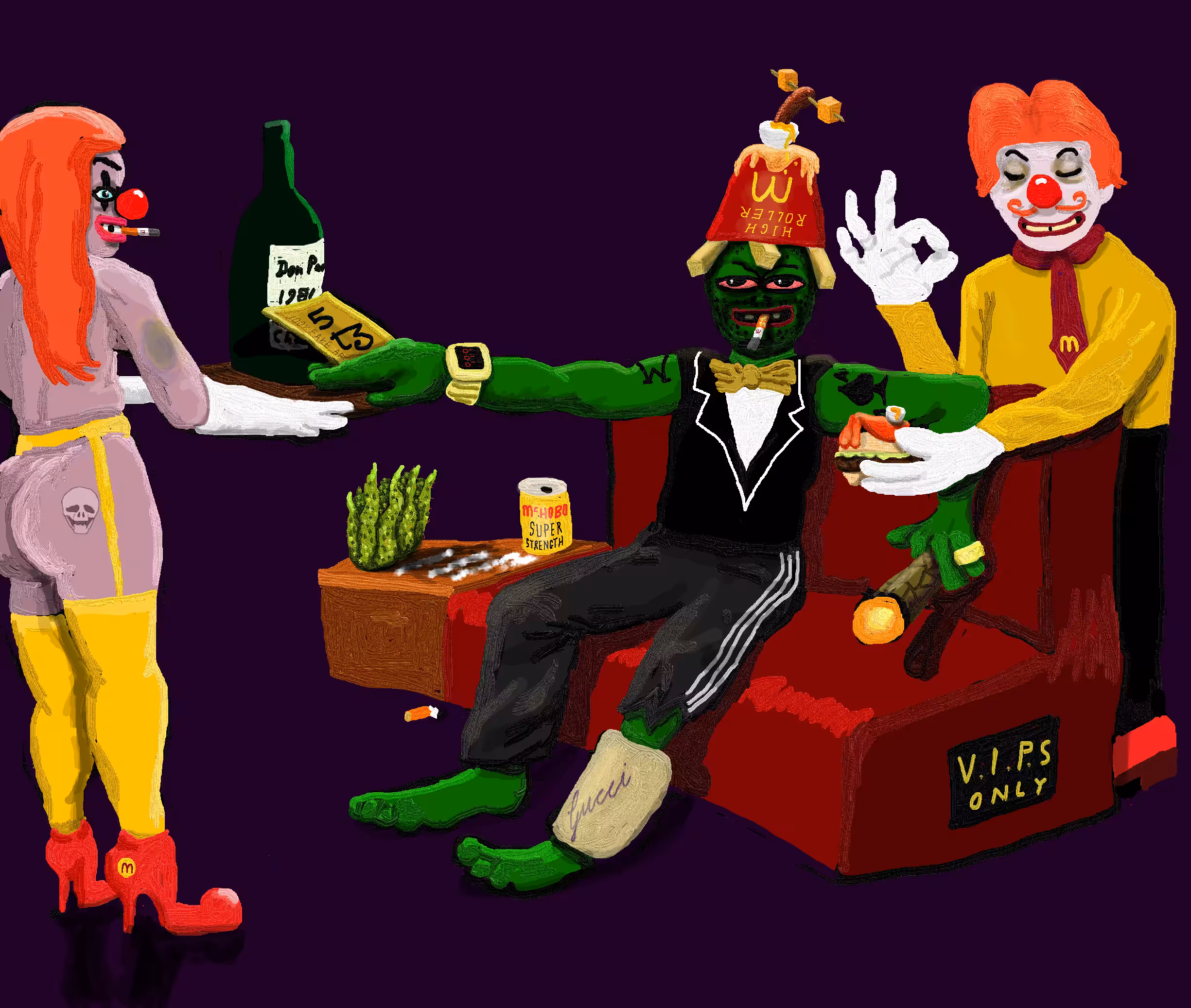 The Failed Artist 81 (self portrait): The High Roller Club