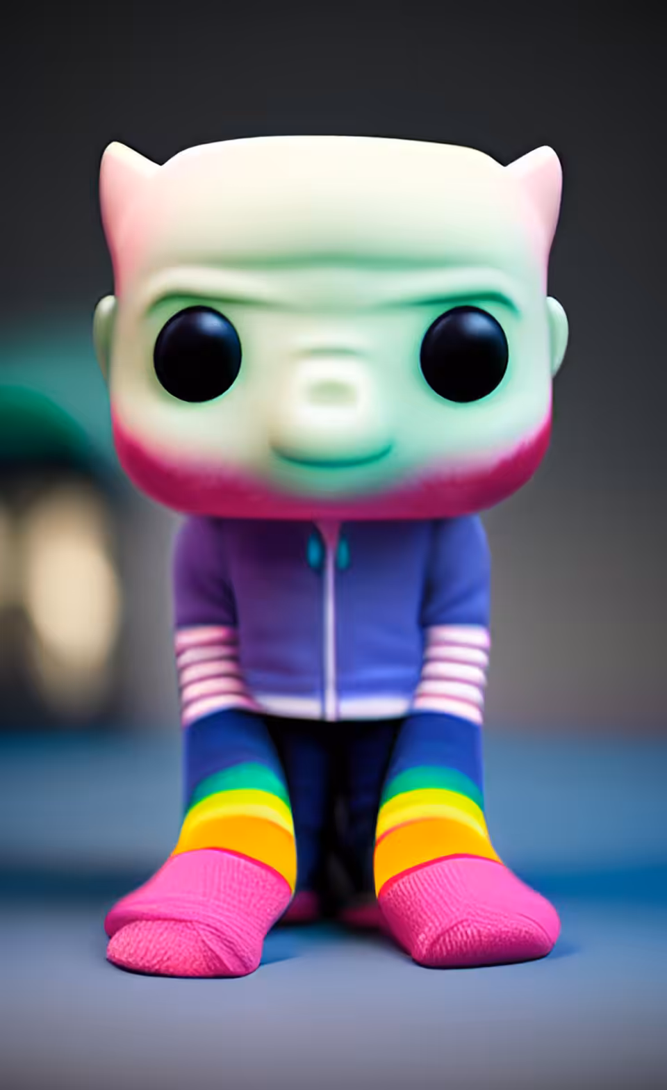Torn rainbow socks