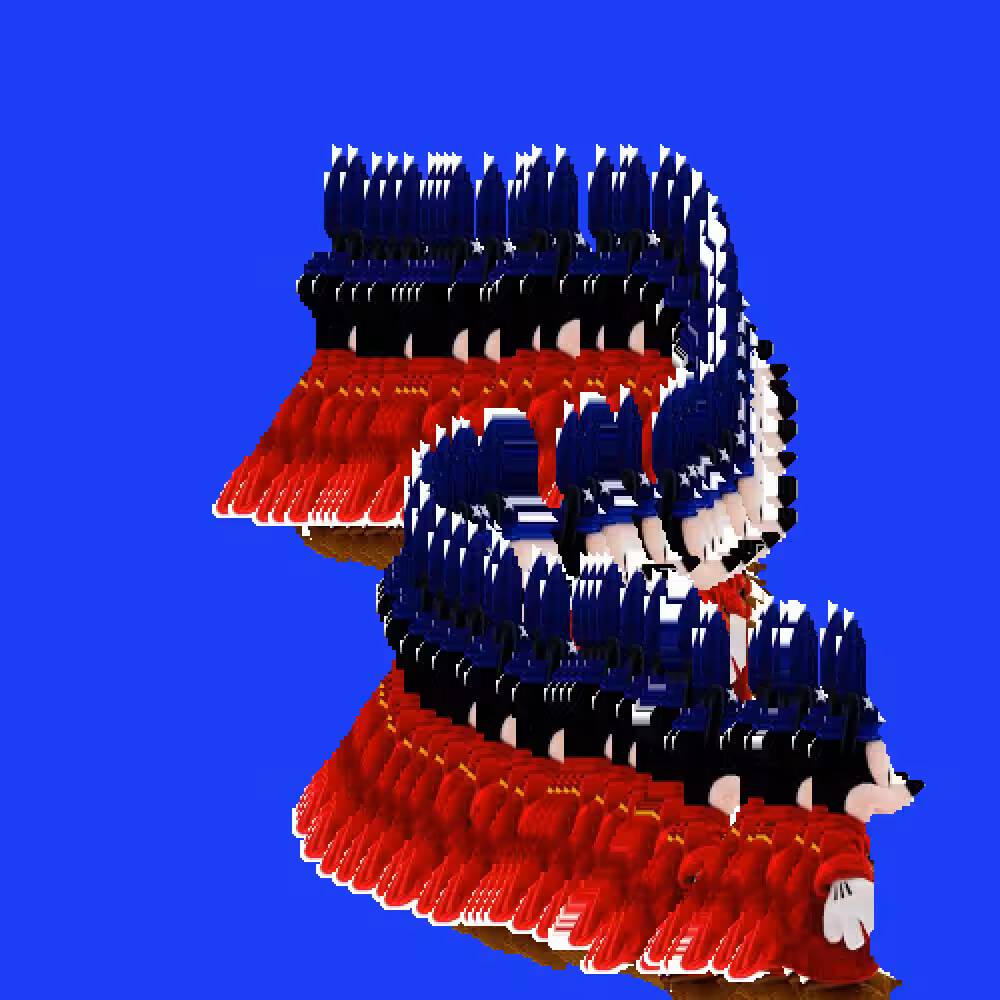 An image or magician Mickey Mouse toy related to the imaginary disorder in the process of remembering memories and the redefinition of the form itself in the process of deformation
