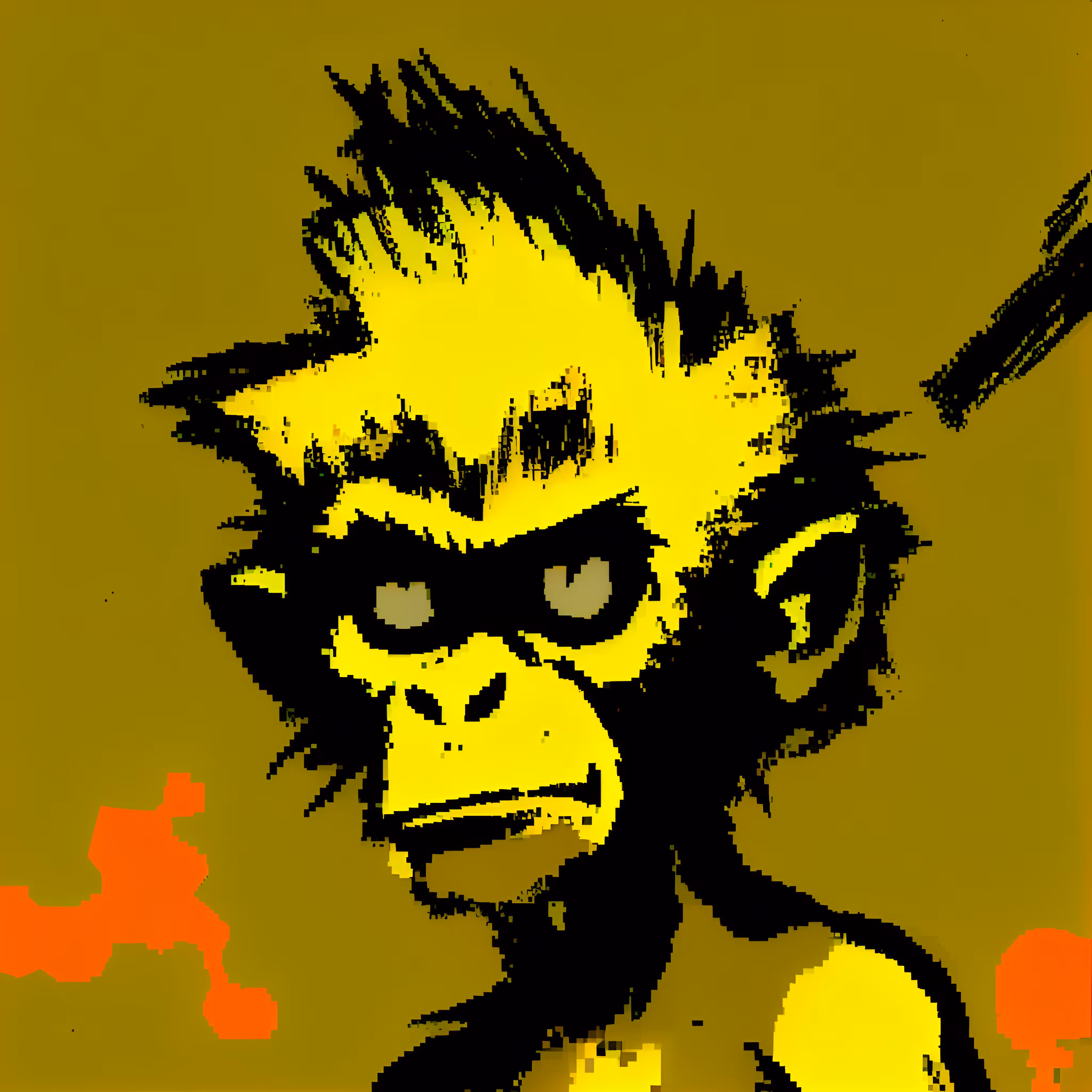 Pixel yellow monkey