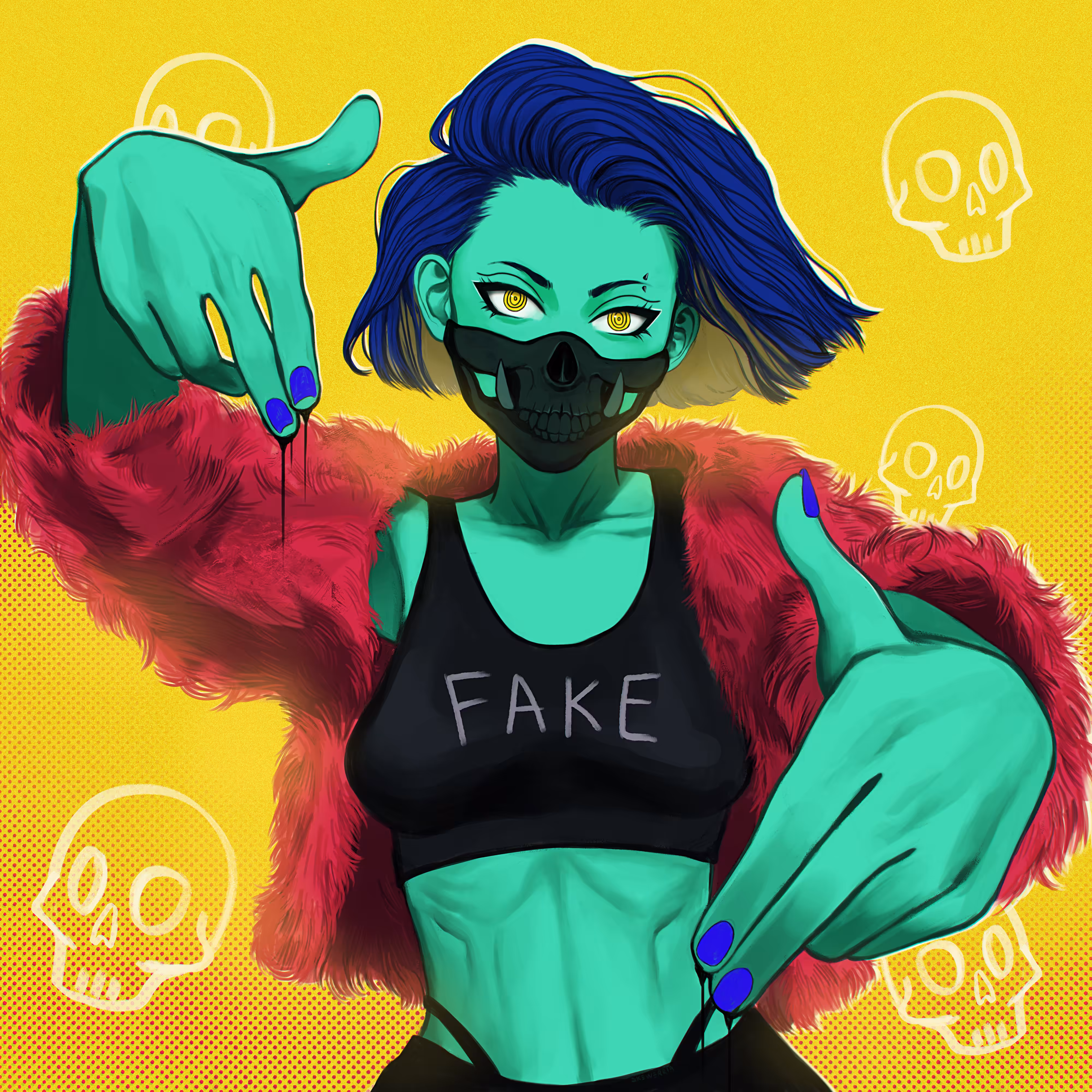 full-fledged drawings: Neon rebel