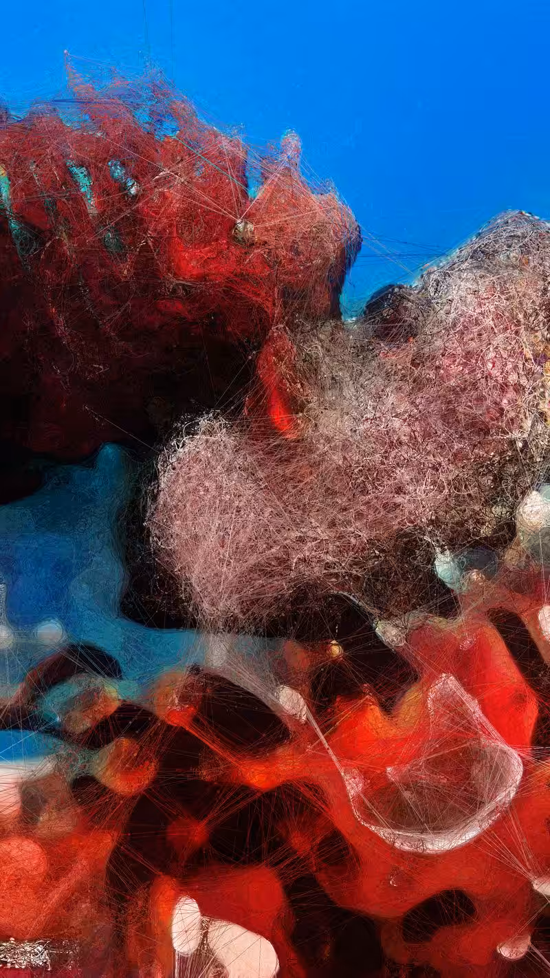Machine Hallucinations - Coral - Generative AI Data Painting E #97