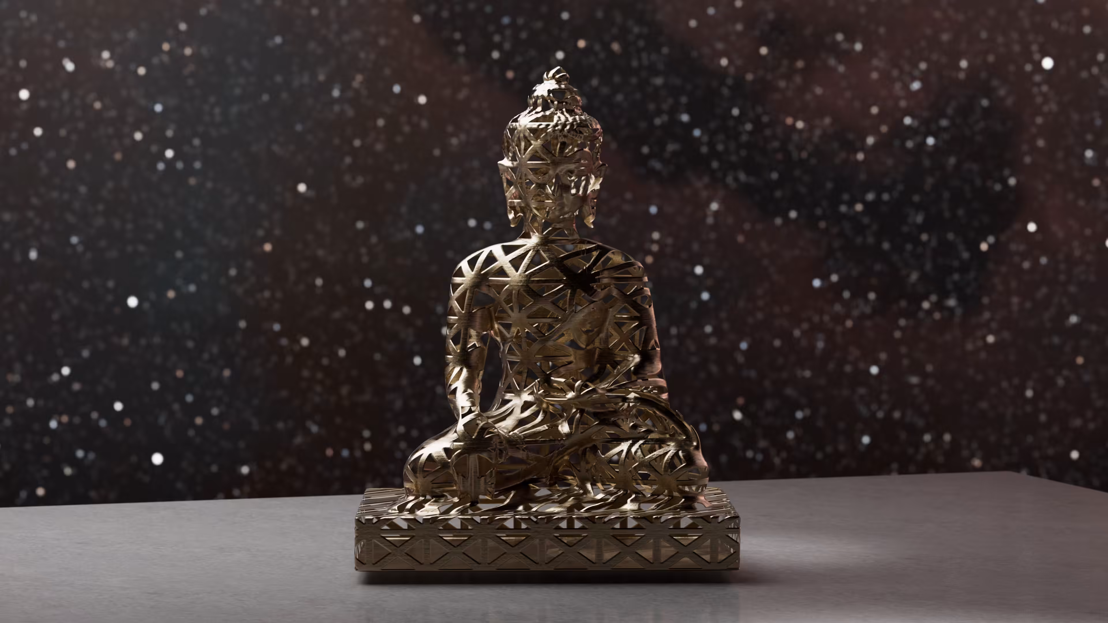 Shamanistic Dude Art: Brass Perforated Buddha