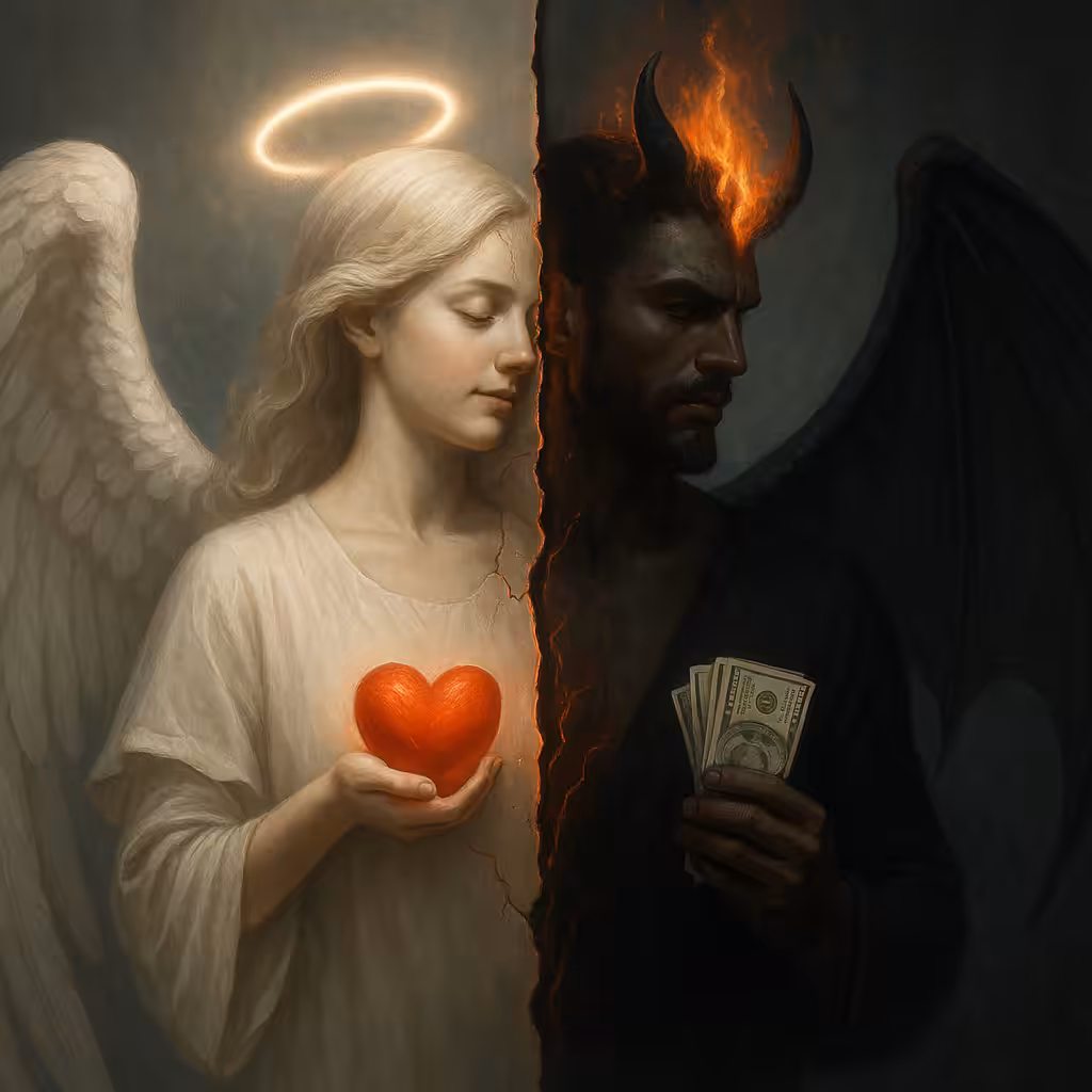 Heart vs Greed.