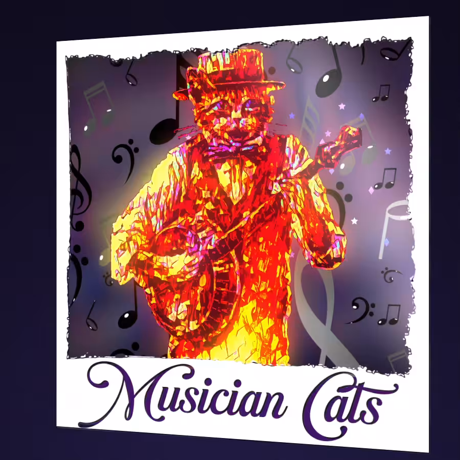 Musician Cats - Banjo