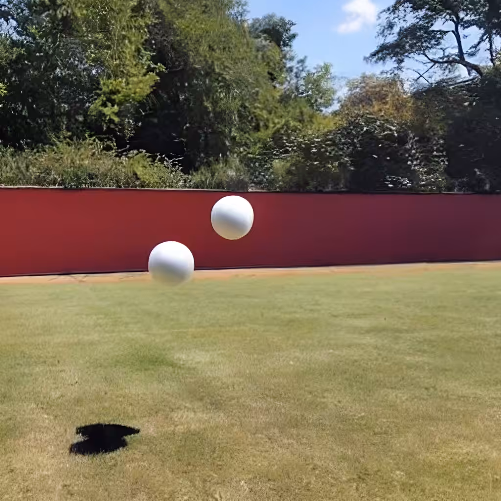 "three balls thrown in the air to get a straight line" attempt #17