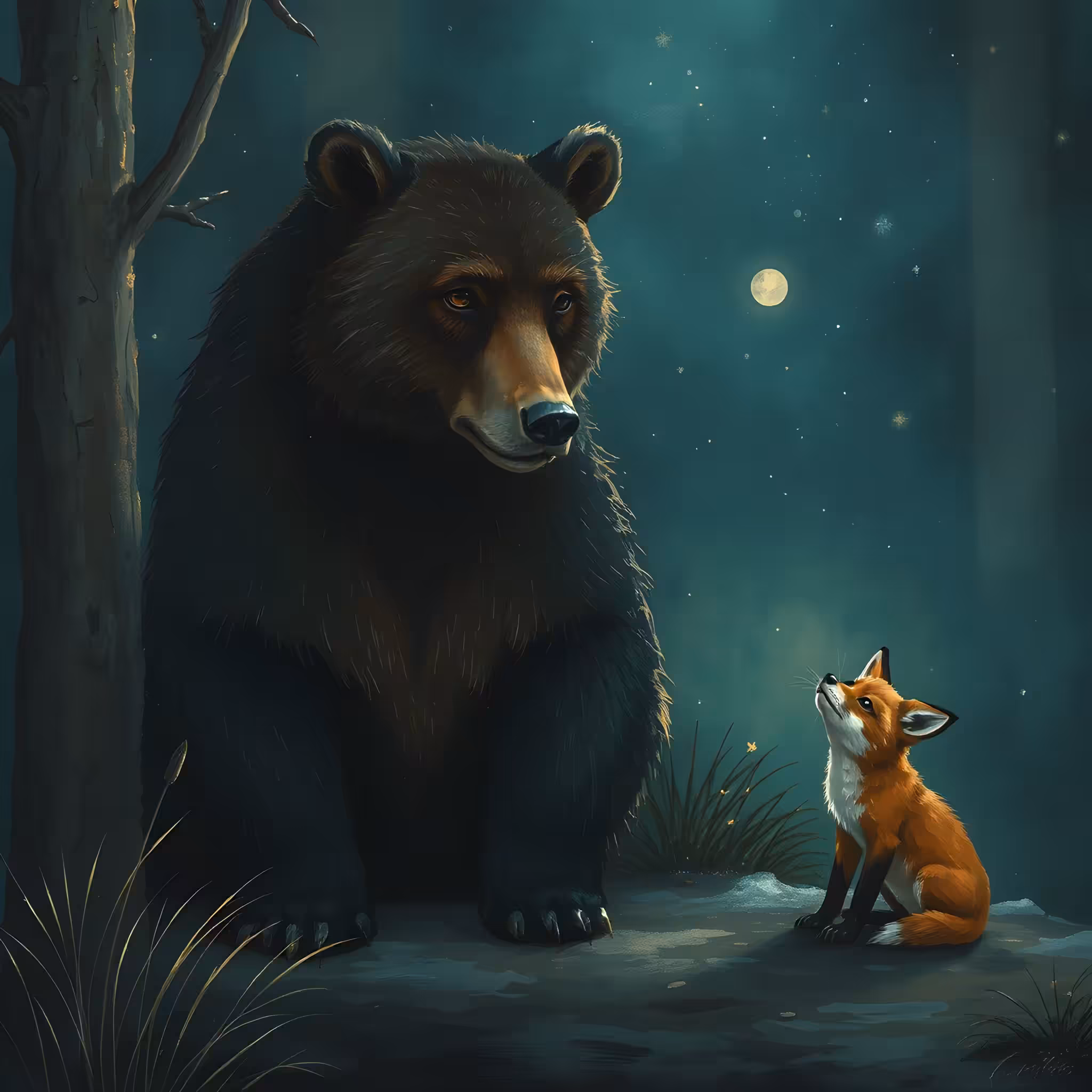 Forest Friends at Nightfall