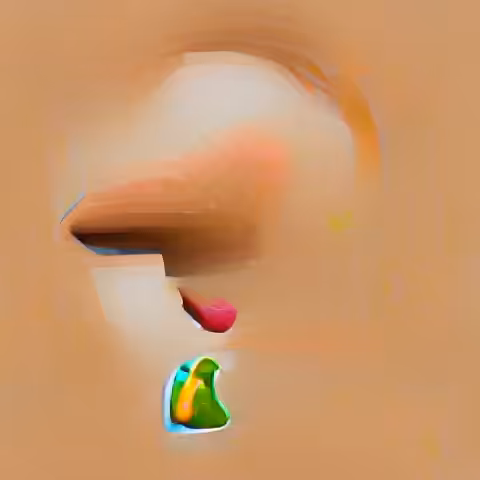 Composition with Sad,Kiss,Peach,Unicorn,Woman, and Avocado emojis