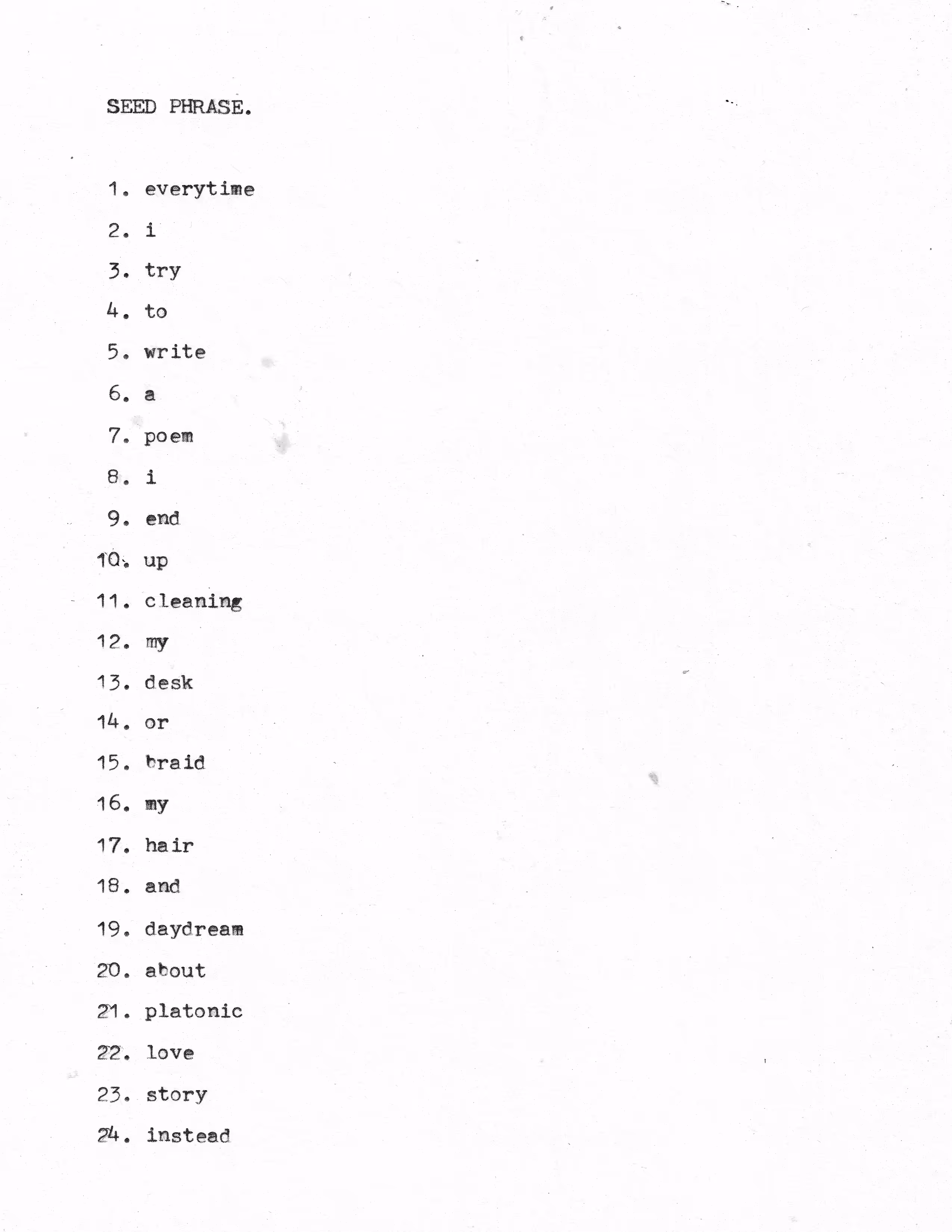 Seed Phrase