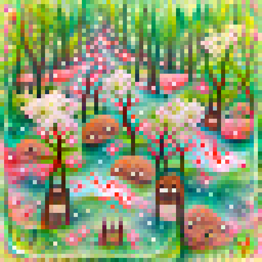 Japanese Cherry Blossom Forest