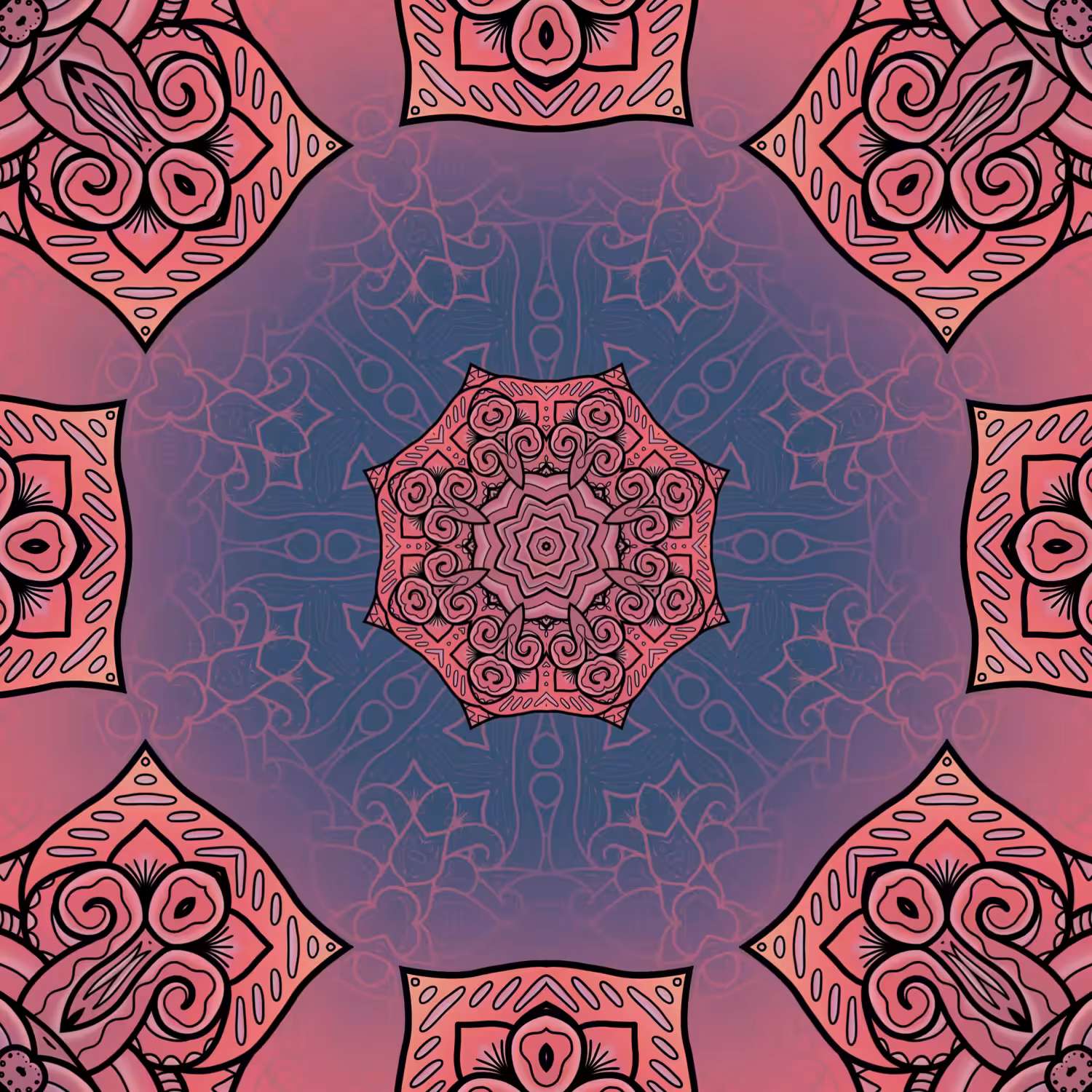 Pink & Blue Kaleidoscope