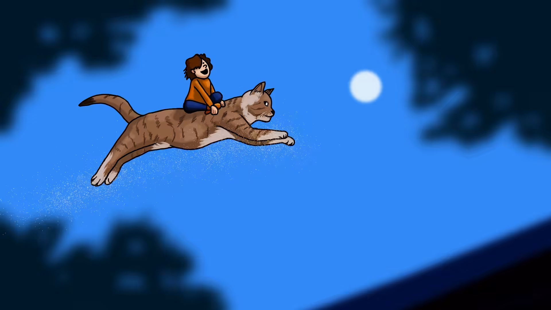 Art Of Abolfazl : Child and flying cat 