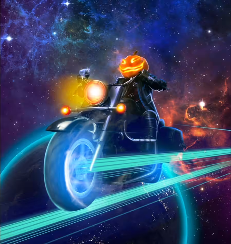 Spooky Rider on the space