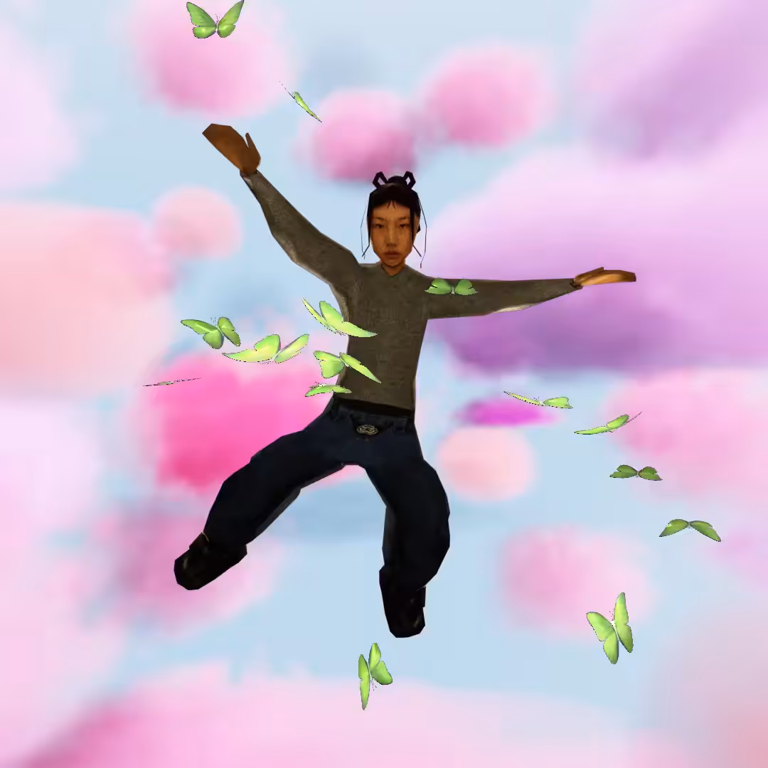 Cloud #38: The Candy Sky Main Character With the Green Butterfly.