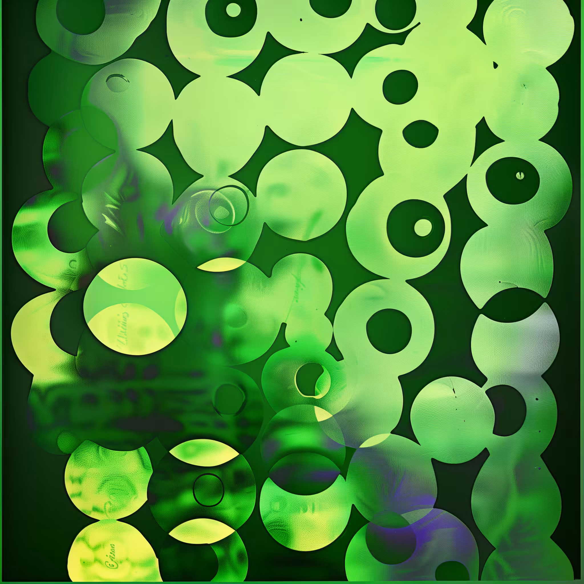 Halfway: Light Green Written Circles
