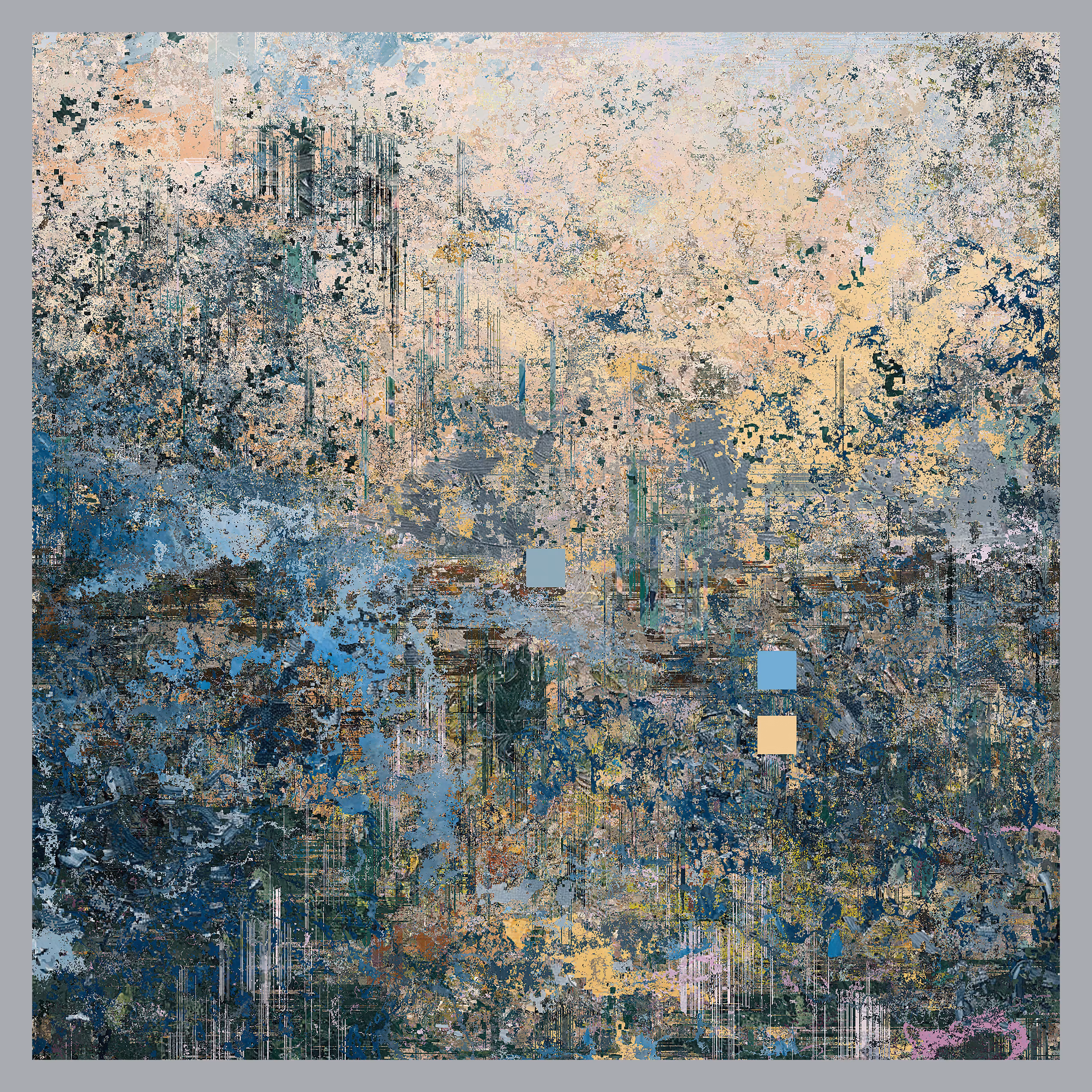 Meta-scapes: Blue pale from the center together with nature it gives like fragmented towards the artificial