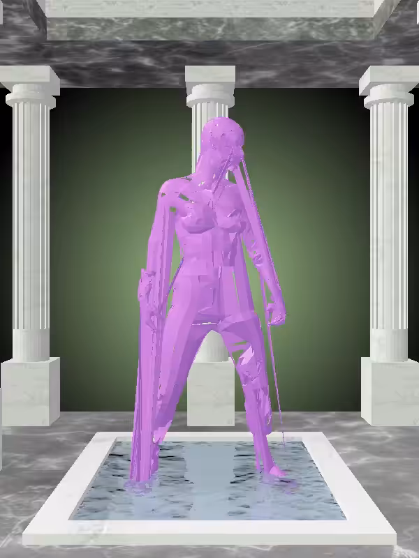 HeavenComputer: The Fragmented Shooter Glossy Violet Woman #6548