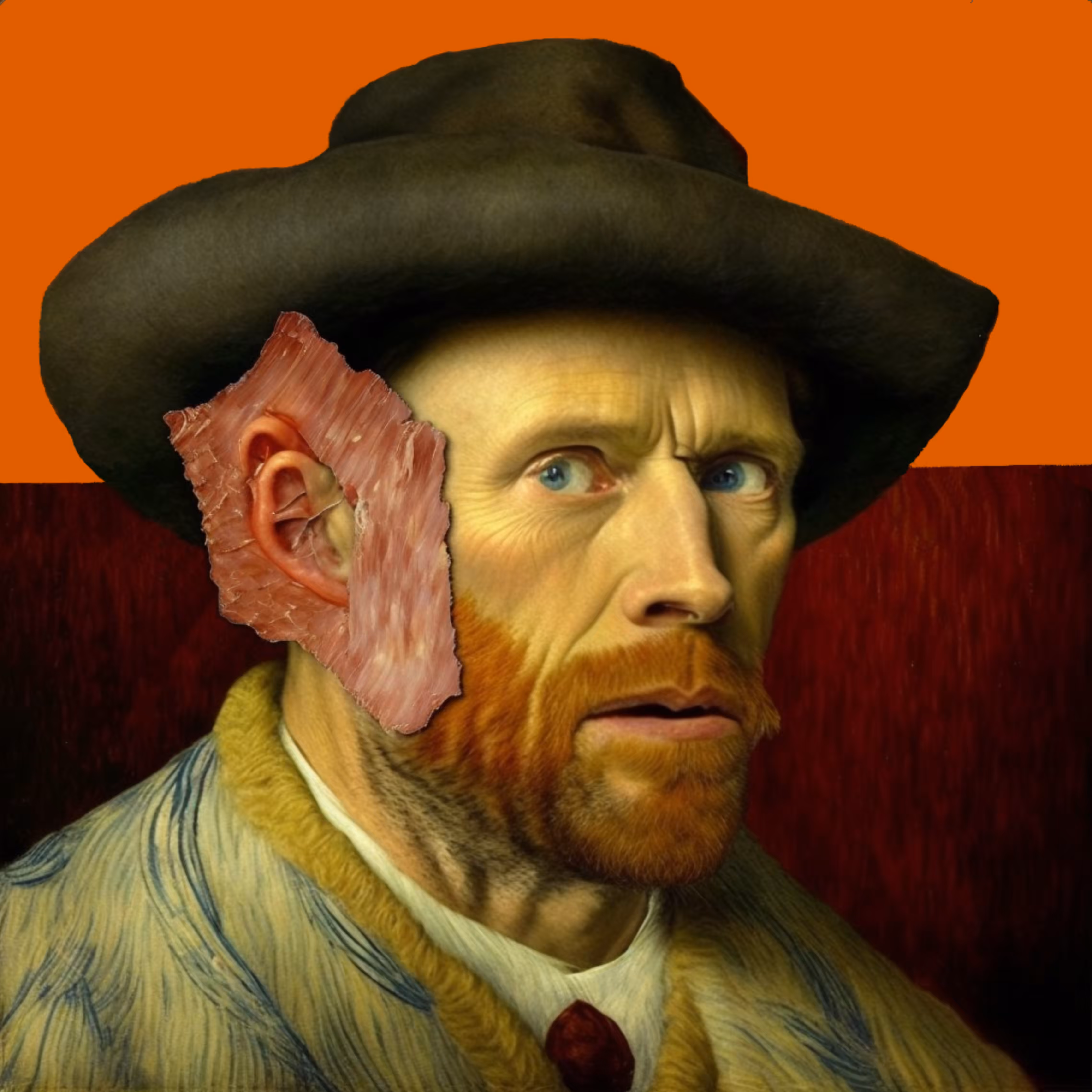 Autoportrait avec Oreille Bandée sans Pipe de Willem Dafoe dans le Rôle de Vincent Willem Spam Gogh
