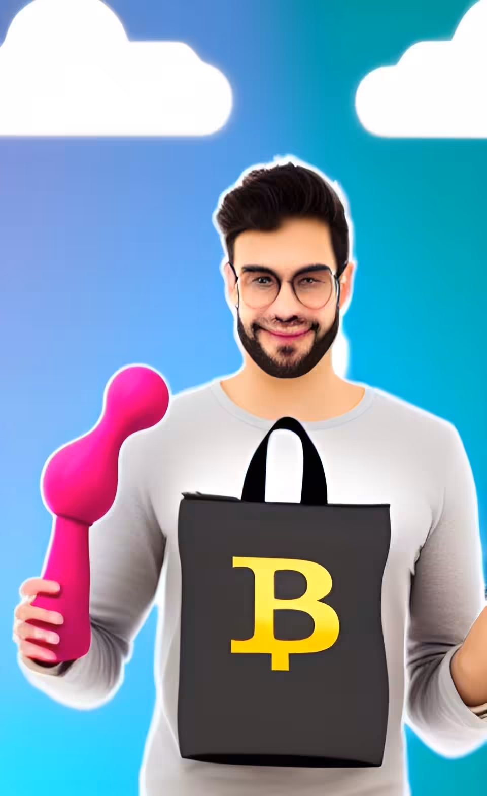 Crypto Bro with giant sex toy
