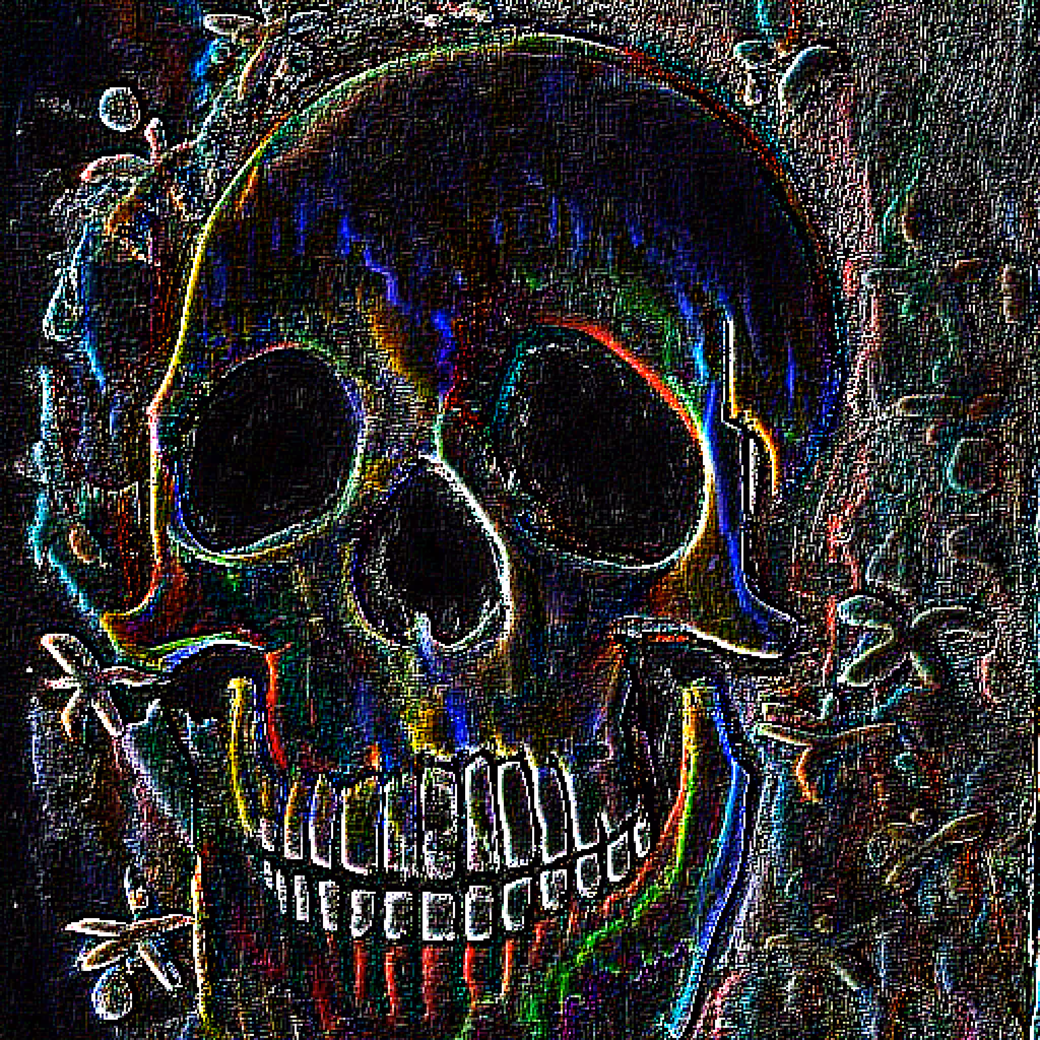 psychedelic skull