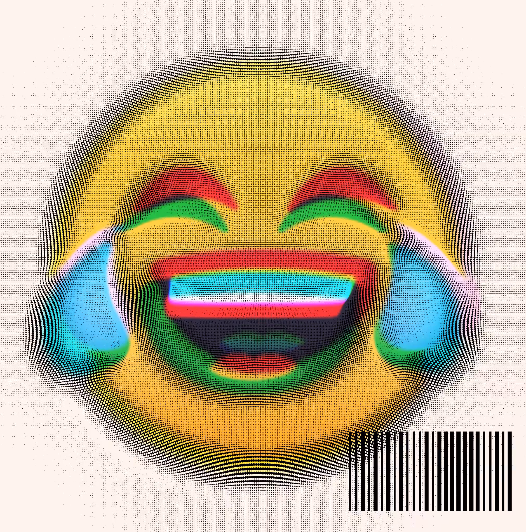 Laughter with tears glitch emoji