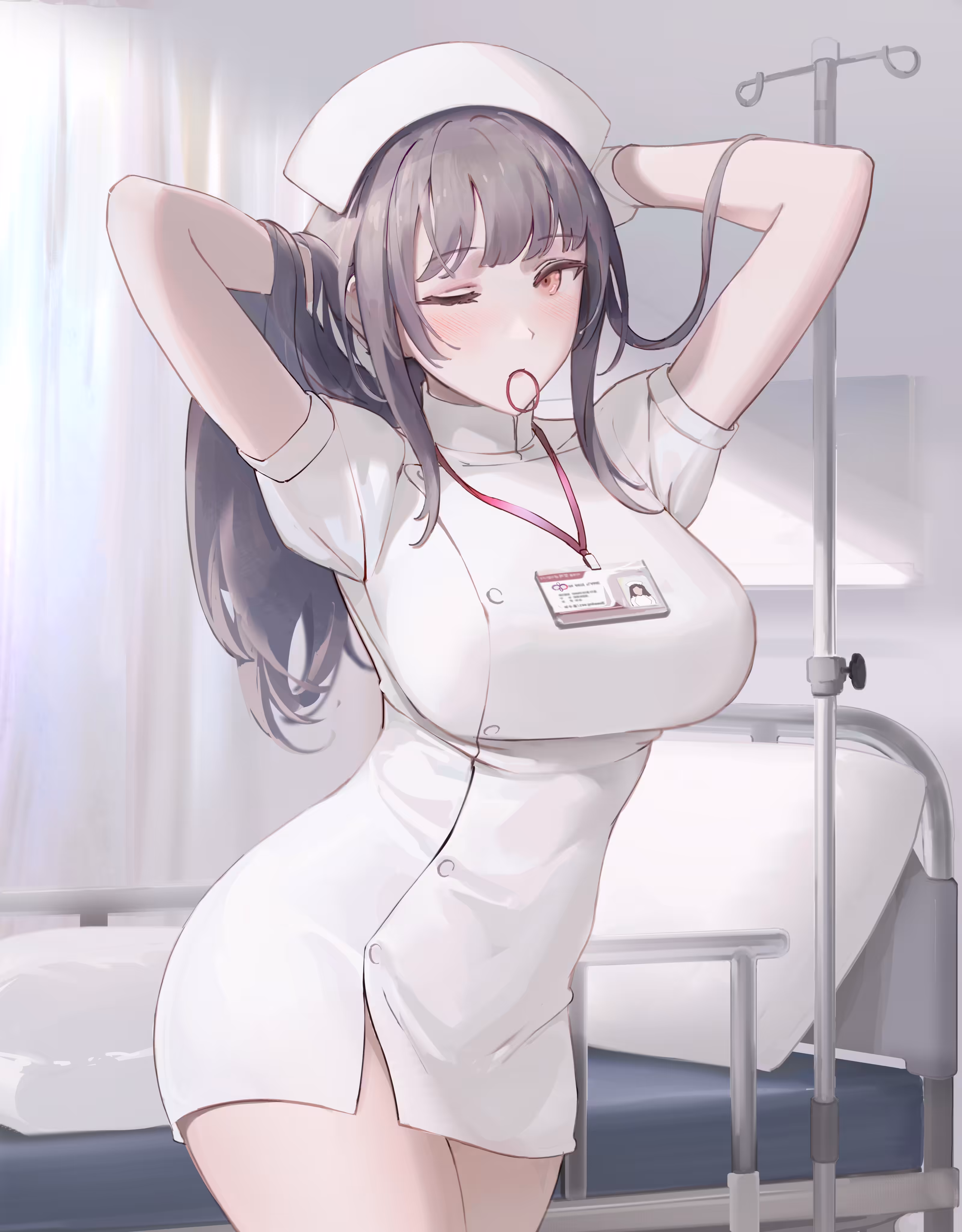 Tying hair
