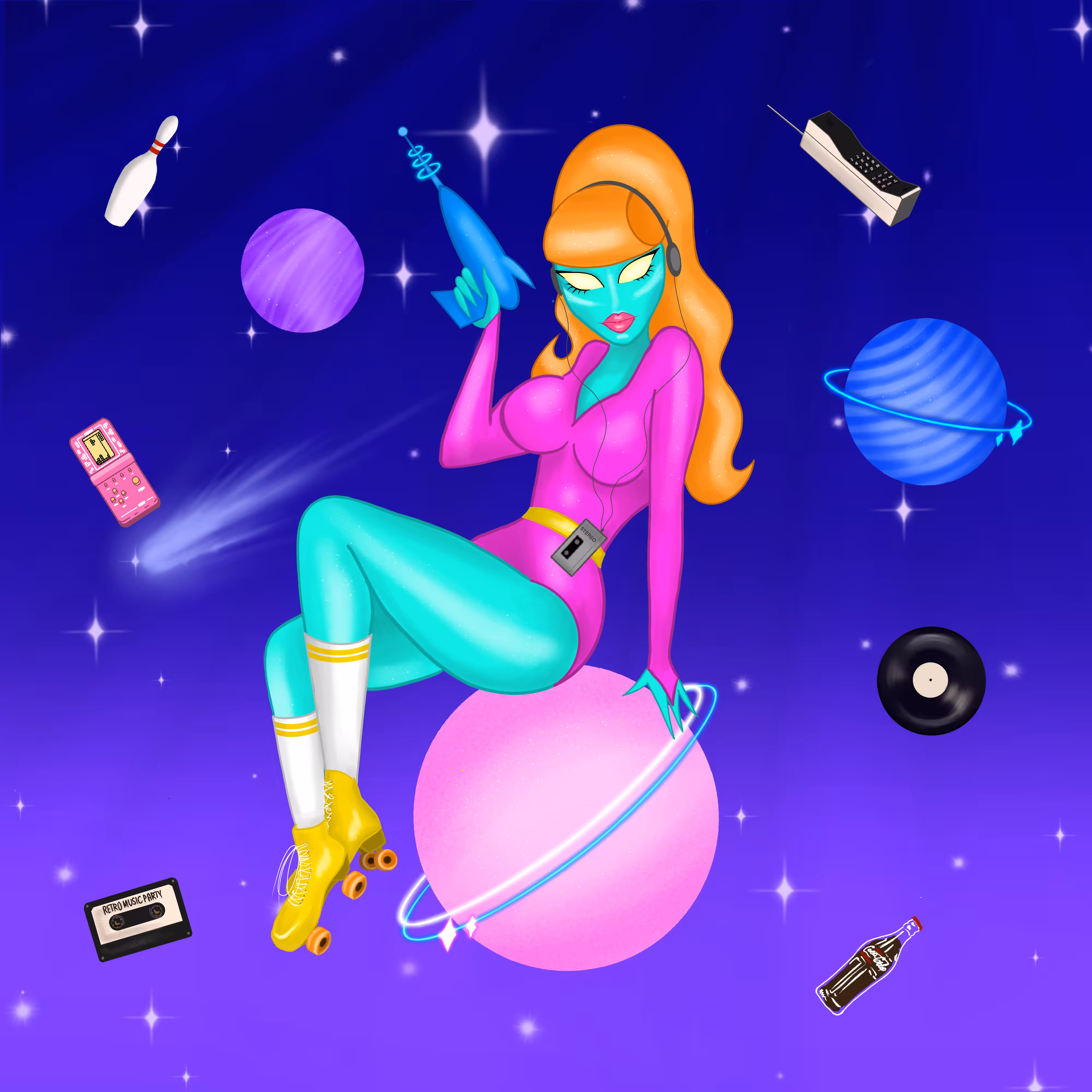 Retro Alien Girl