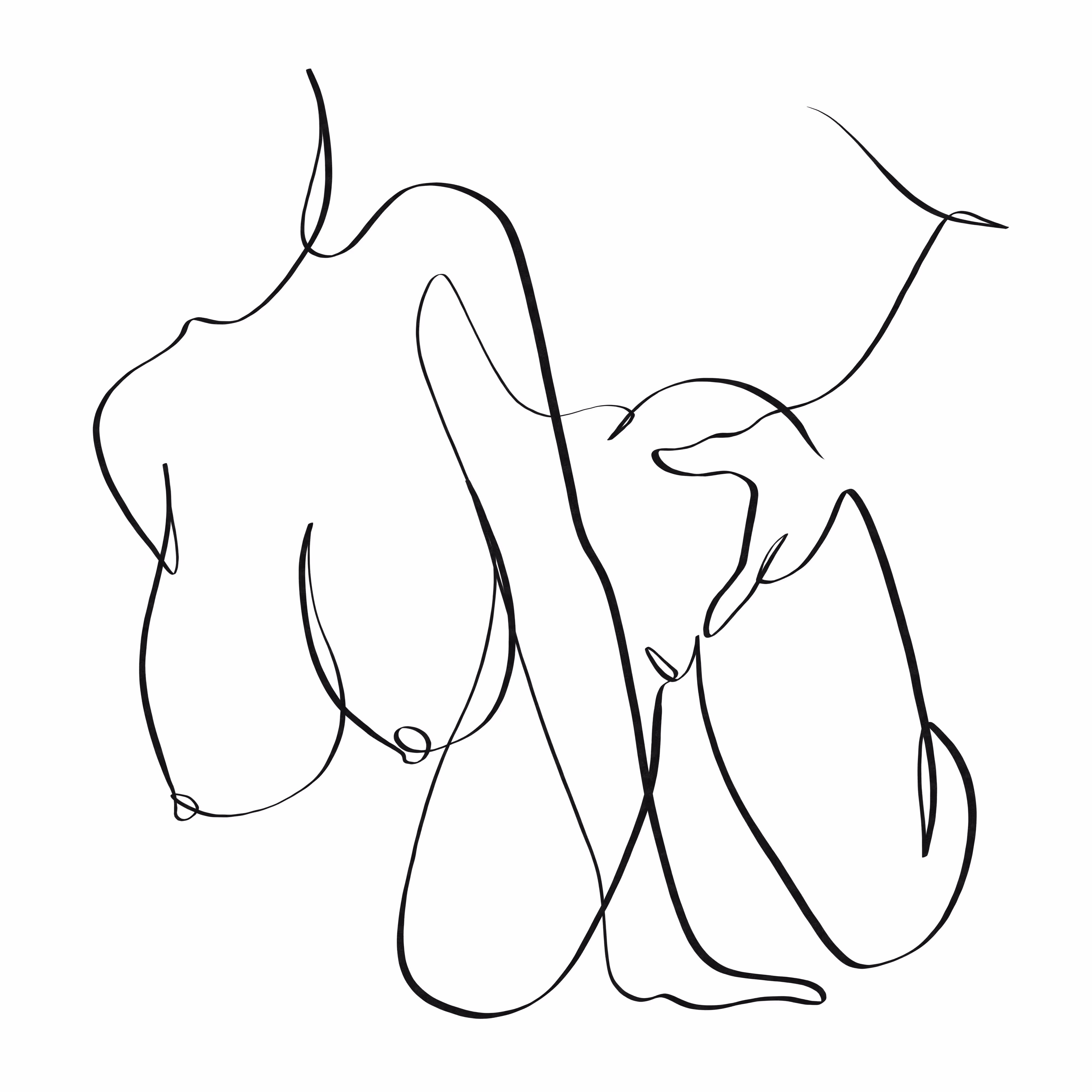 Doggy on the edge sex position one line art #16