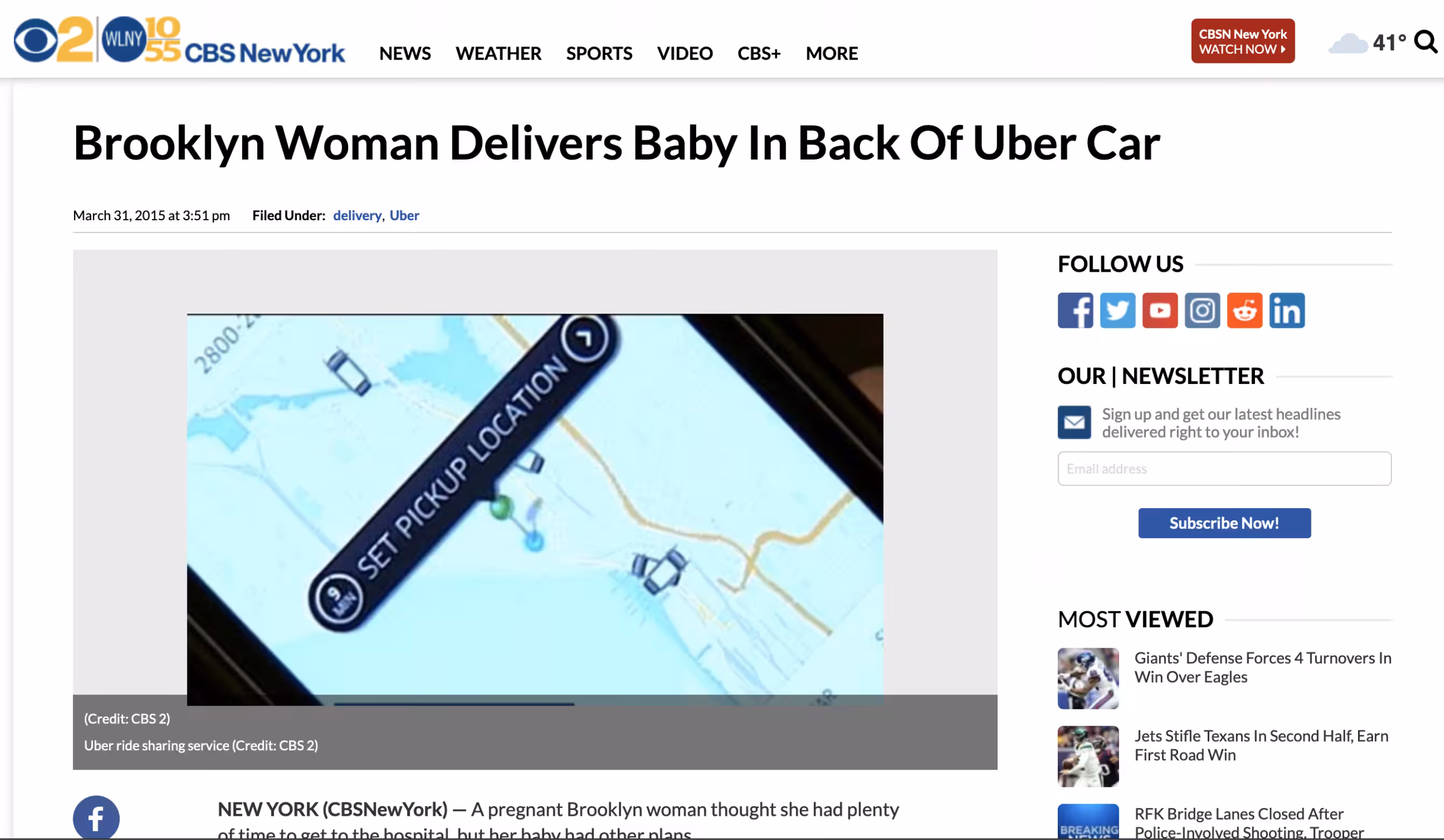 Baby born in the back of an uber (CBSNY_EDTN)